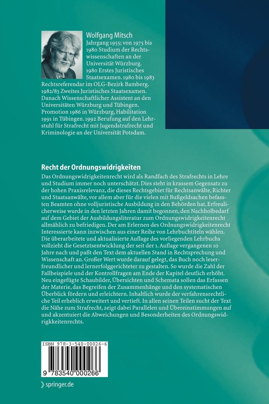 Rückseitencover Recht der Ordnungswidrigkeiten