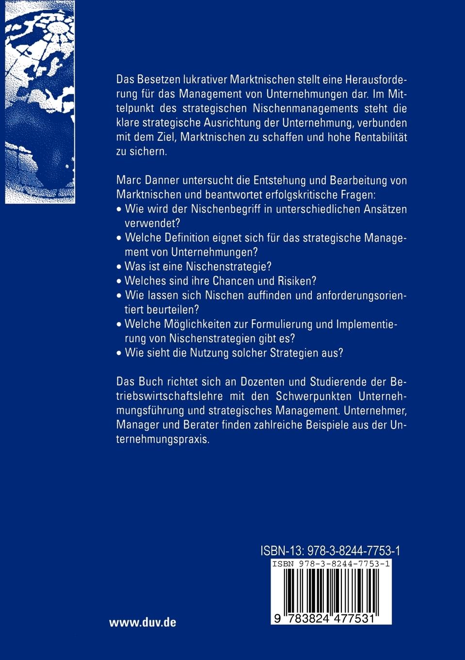 Rückseitencover Strategisches Nischenmanagement