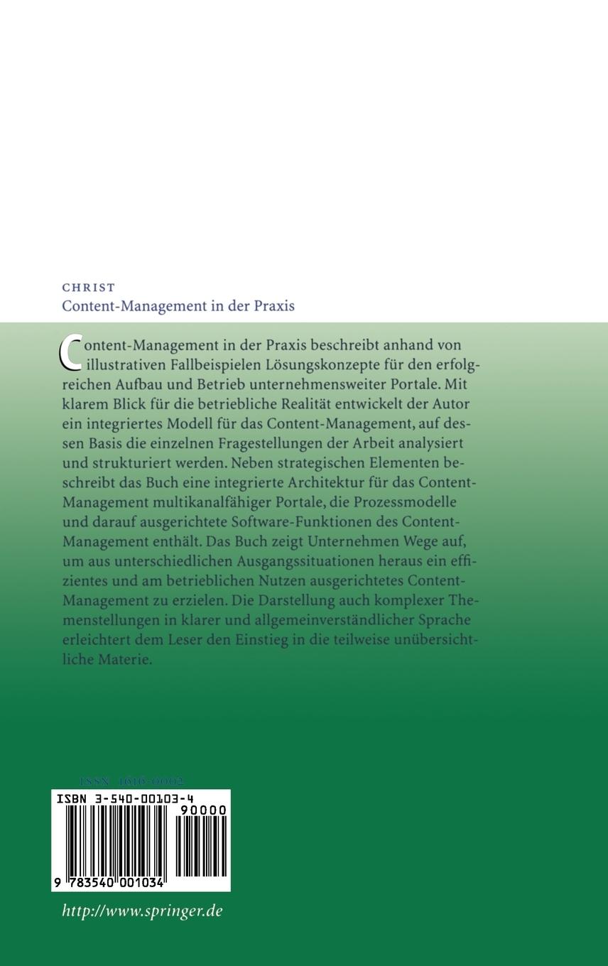 Rückseitencover Content-Management in der Praxis
