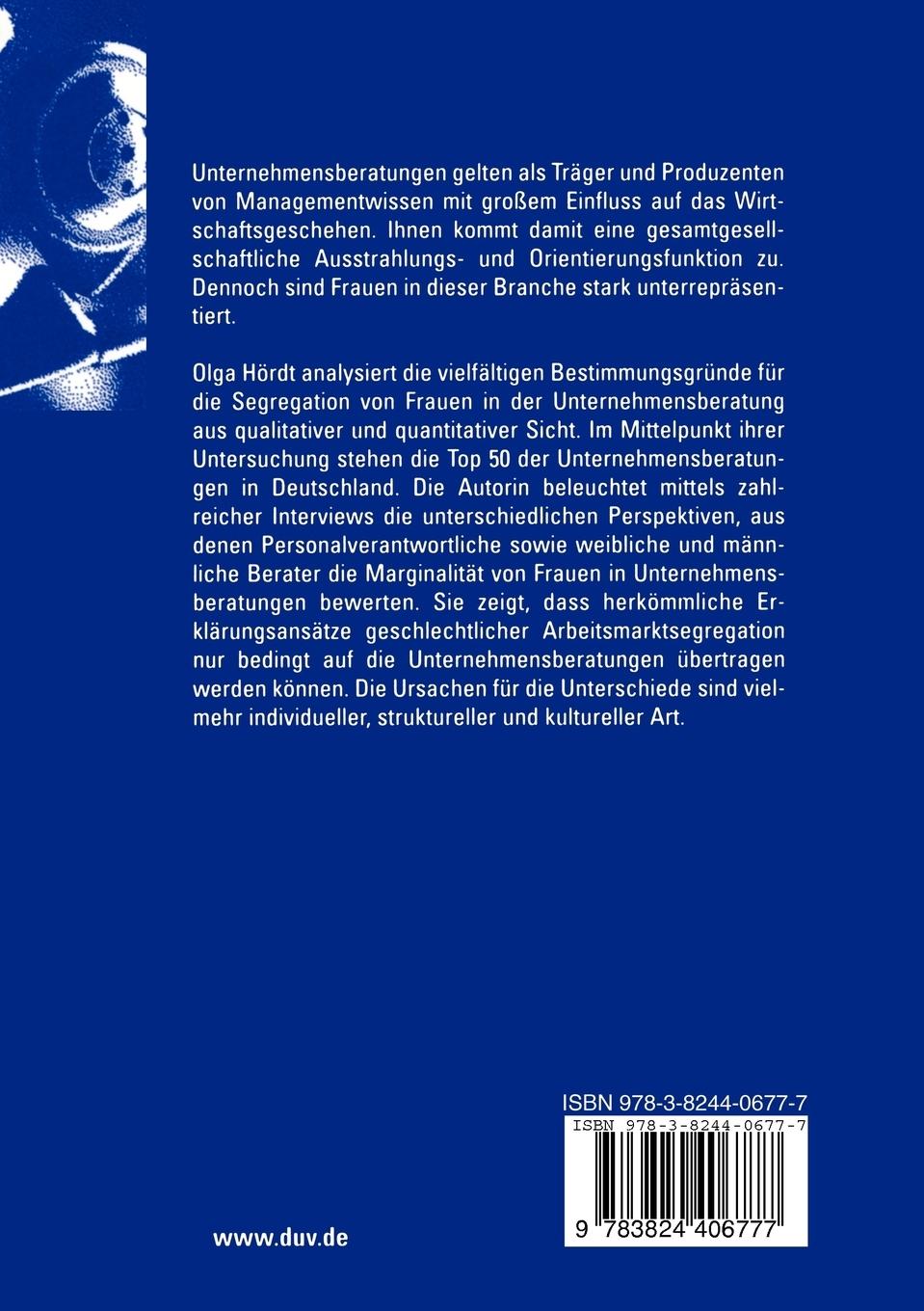 Rückseitencover Frauen in der Unternehmensberatung