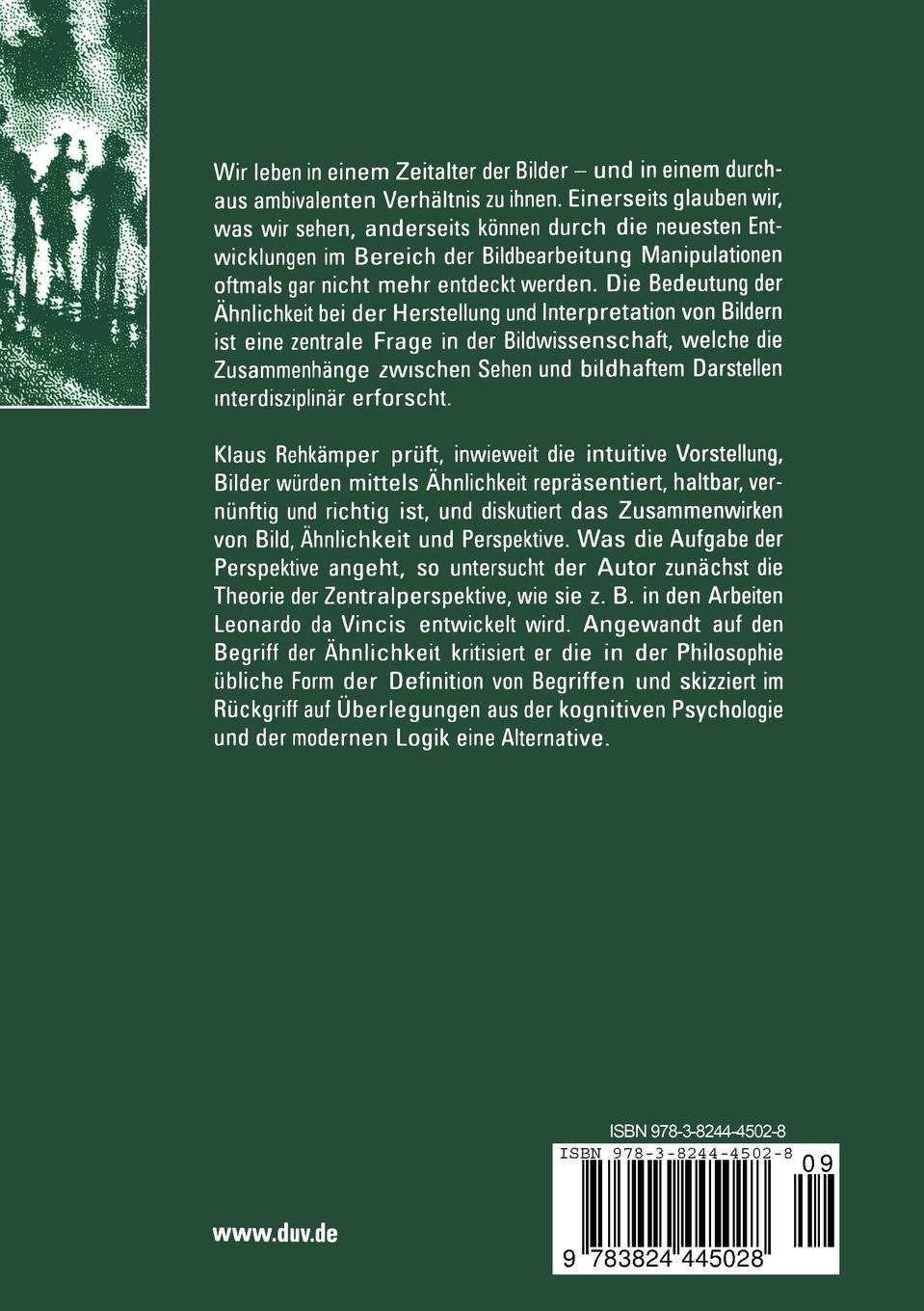 Rückseitencover Bilder, Ähnlichkeit und Perspektive