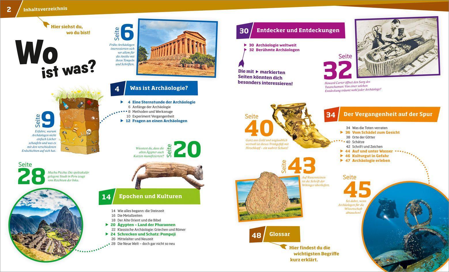 Beispielinhalt (Bild) WAS IST WAS Band 141 Archäologie. Schätze der Vergangenheit
