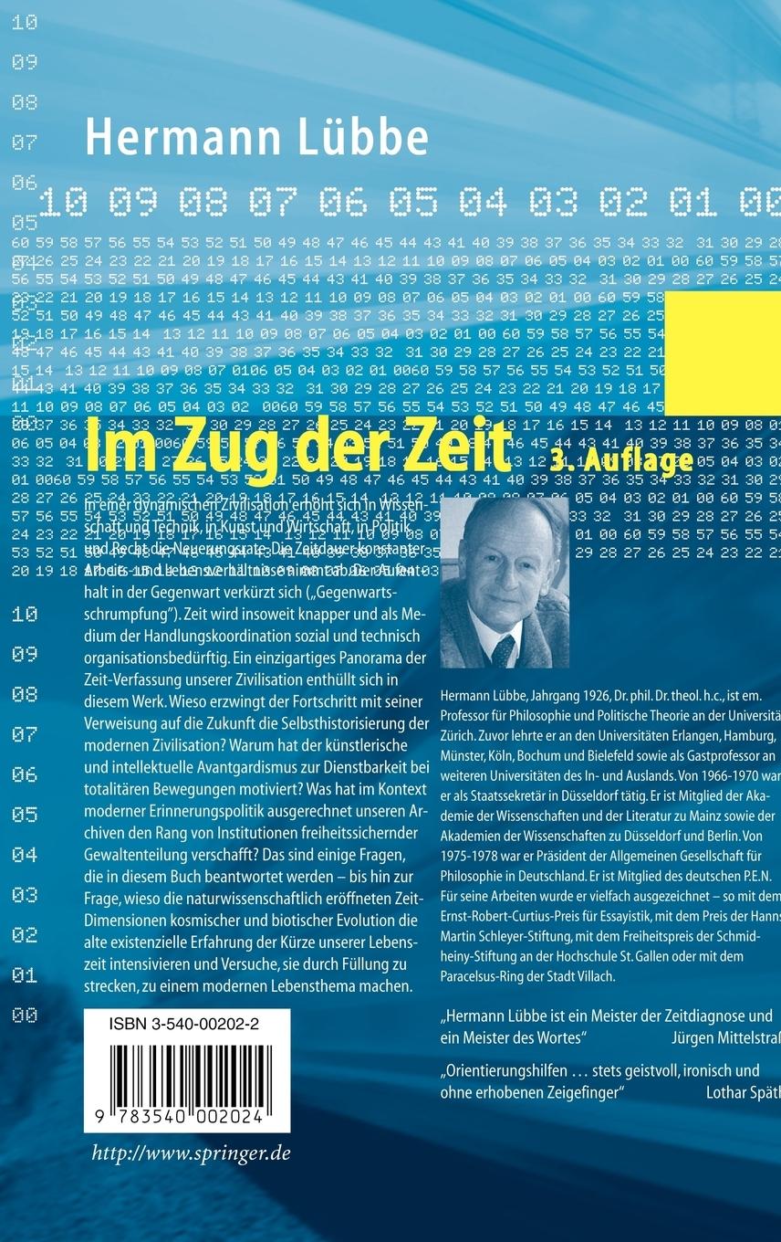 Rückseitencover Im Zug der Zeit