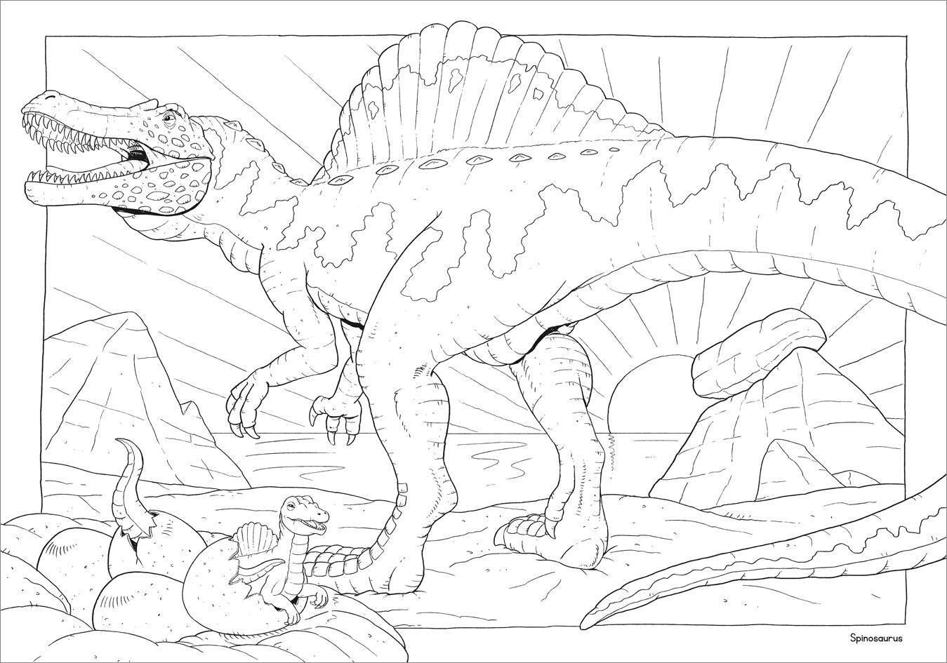 Beispielinhalt (Bild) Sticker-Malbuch Dinosaurier