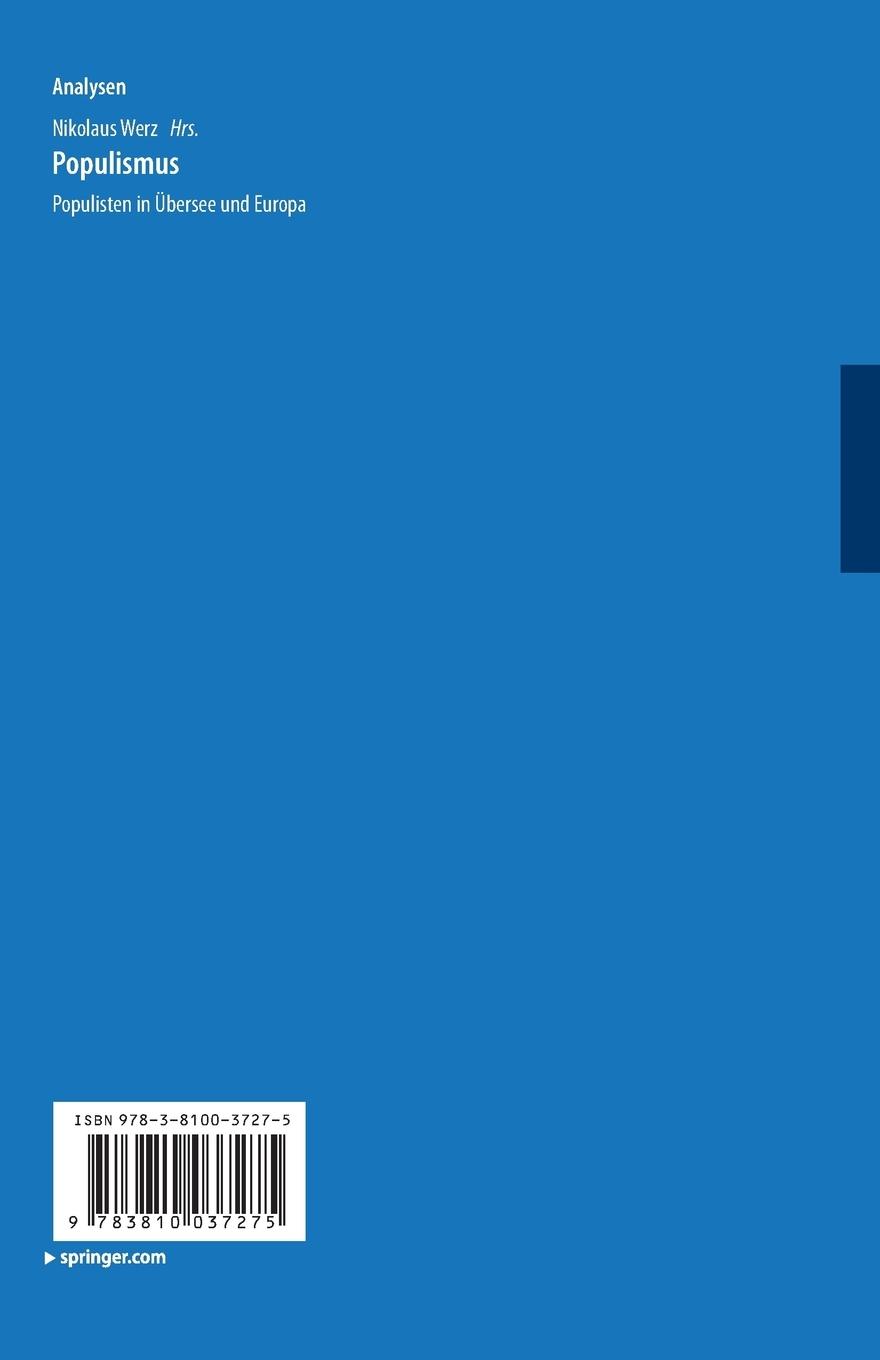 Rückseitencover Populismus