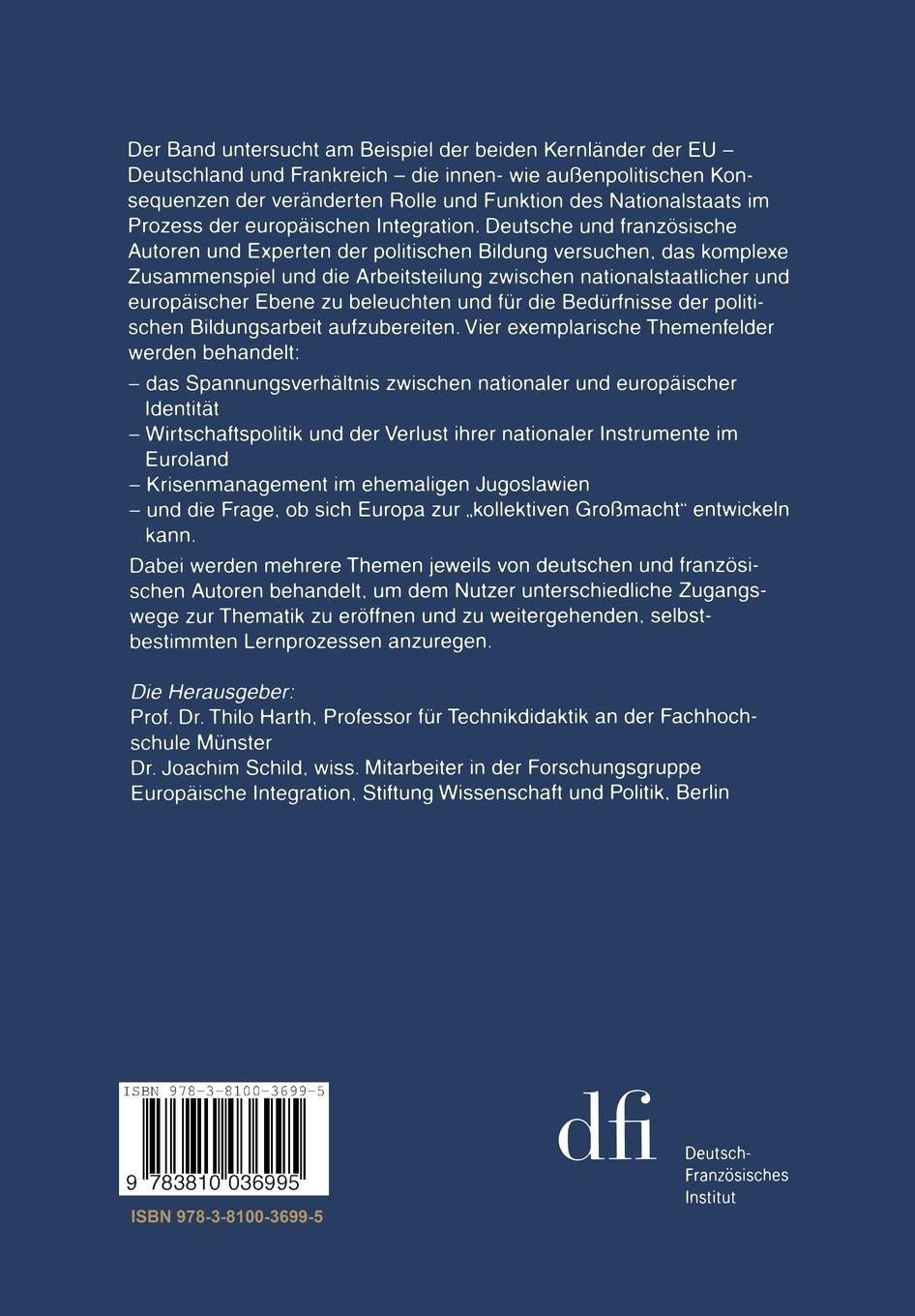 Rückseitencover Nationalstaaten in der EU - Identität und Handlungsmöglichkeiten