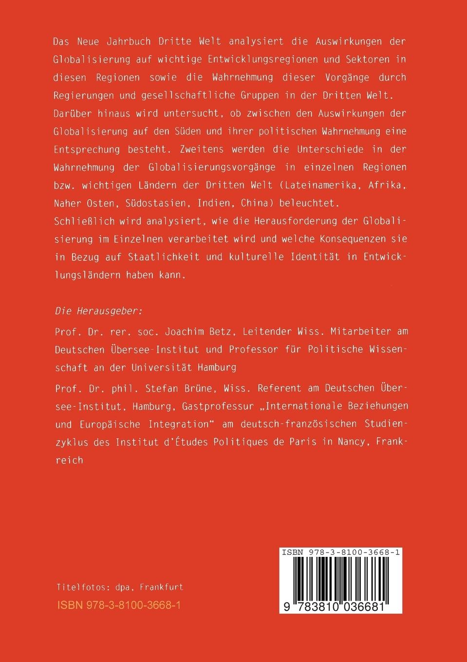 Rückseitencover Neues Jahrbuch Dritte Welt