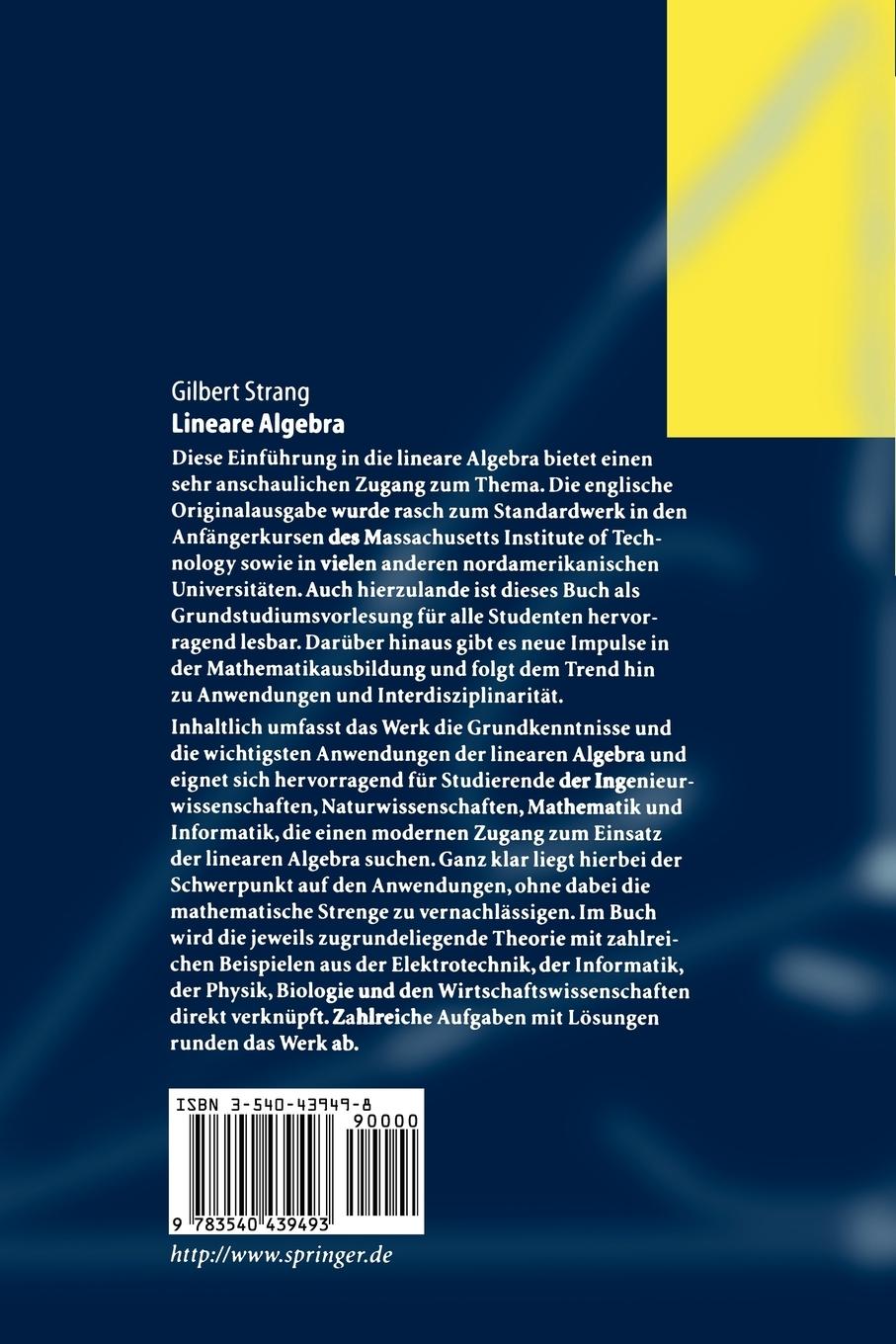 Rückseitencover Lineare Algebra