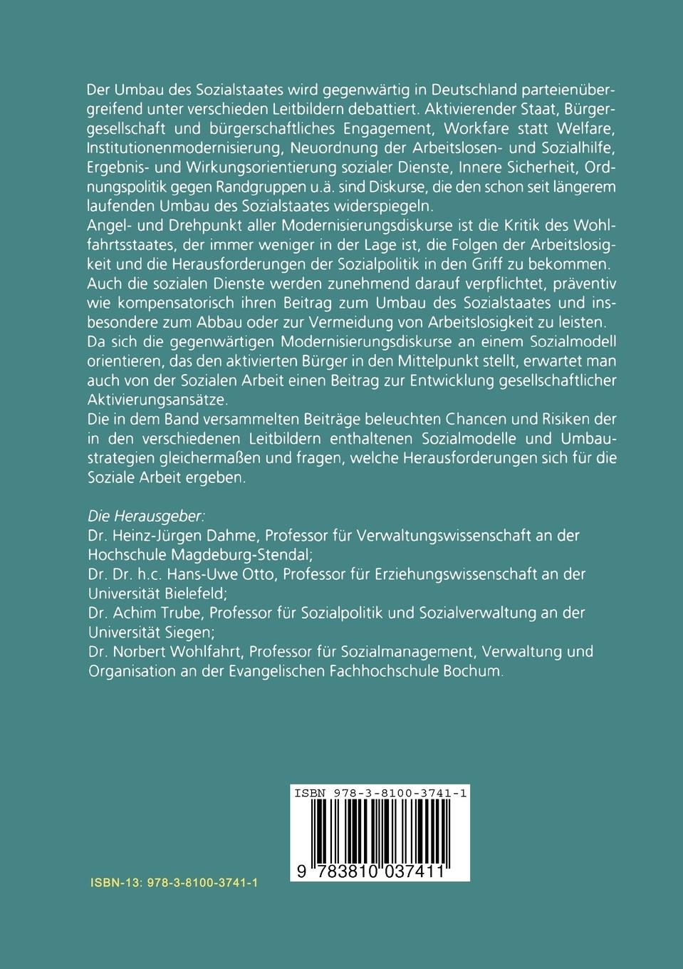 Rückseitencover Soziale Arbeit für den aktivierenden Staat
