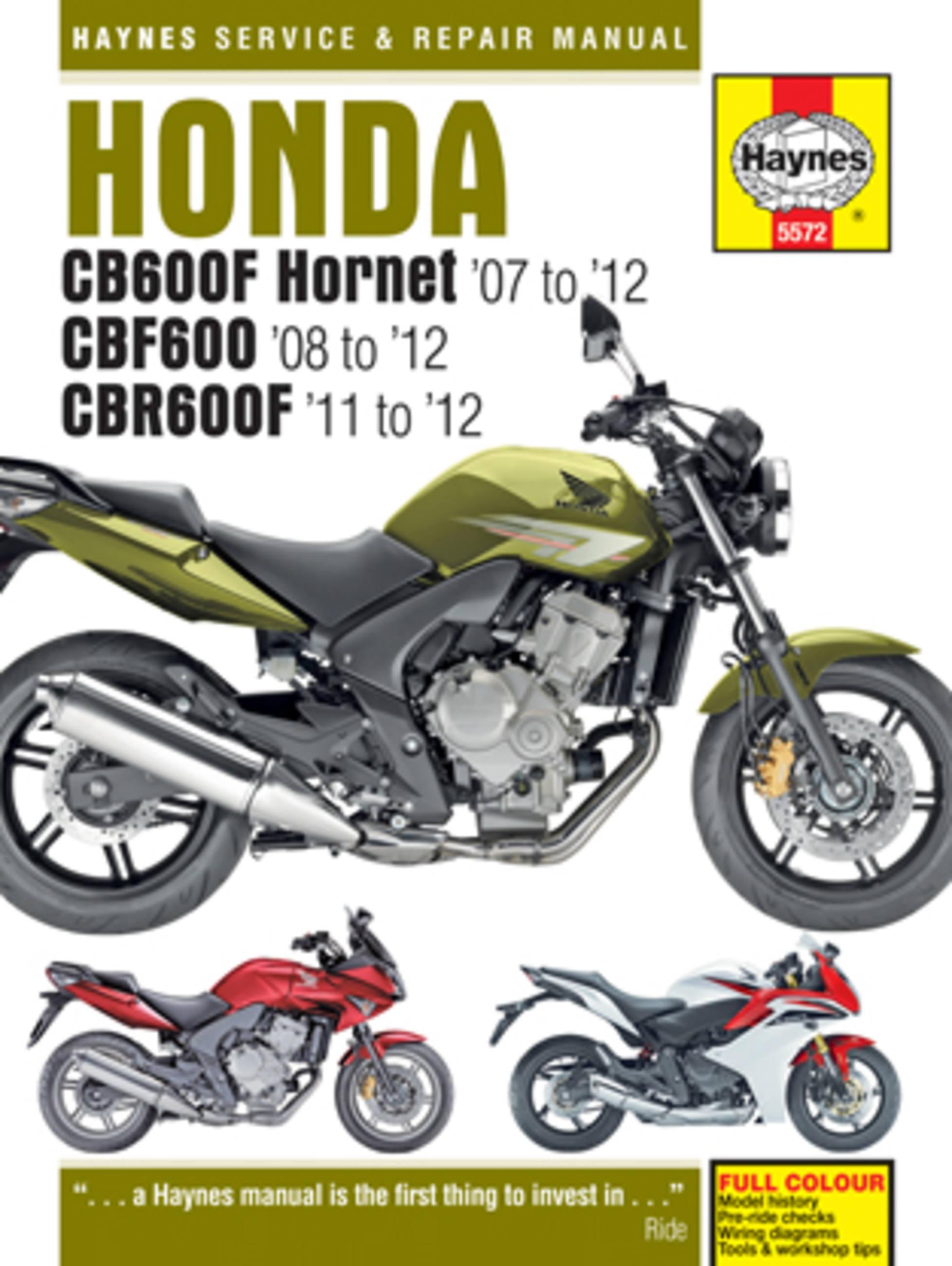 Vorderes Coverbild Honda CB600 Hornet, CBF600 & CBR600F (07 - 12)