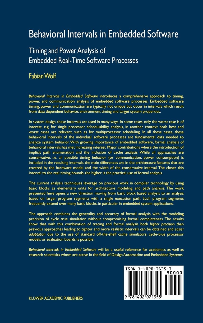 Rückseitencover Behavioral Intervals in Embedded Software