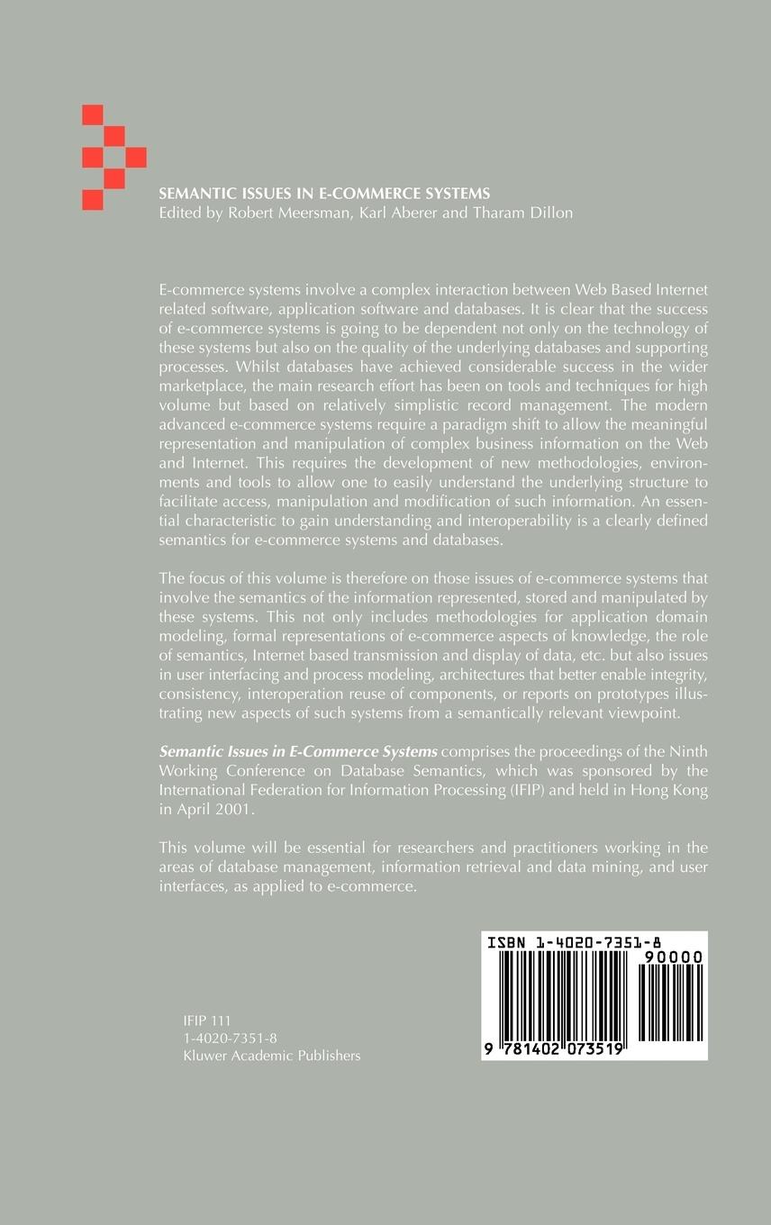 Rückseitencover Semantic Issues in E-Commerce Systems