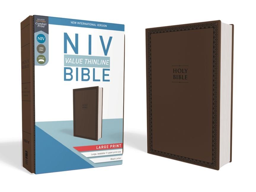 Vorderes Coverbild NIV, Value Thinline Bible, Large Print, Imitation Leather, Brown