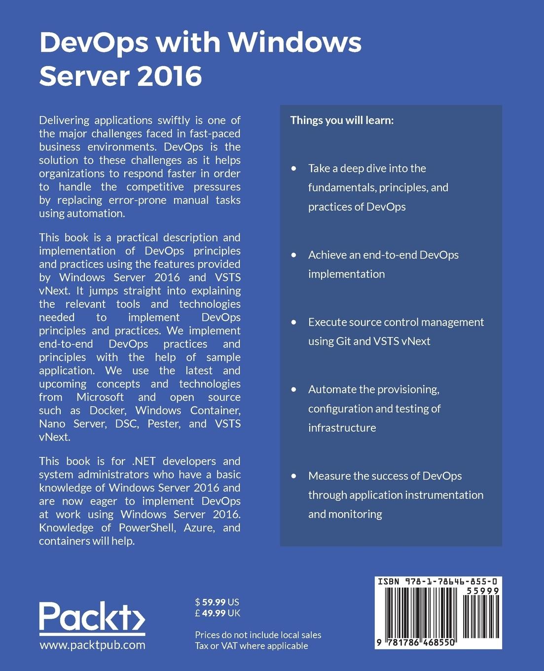Rückseitencover DevOps with Windows Server 2016
