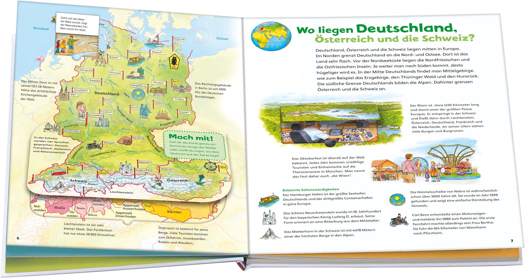 Beispielinhalt (Bild) WAS IST WAS Junior Weltatlas für Kinder