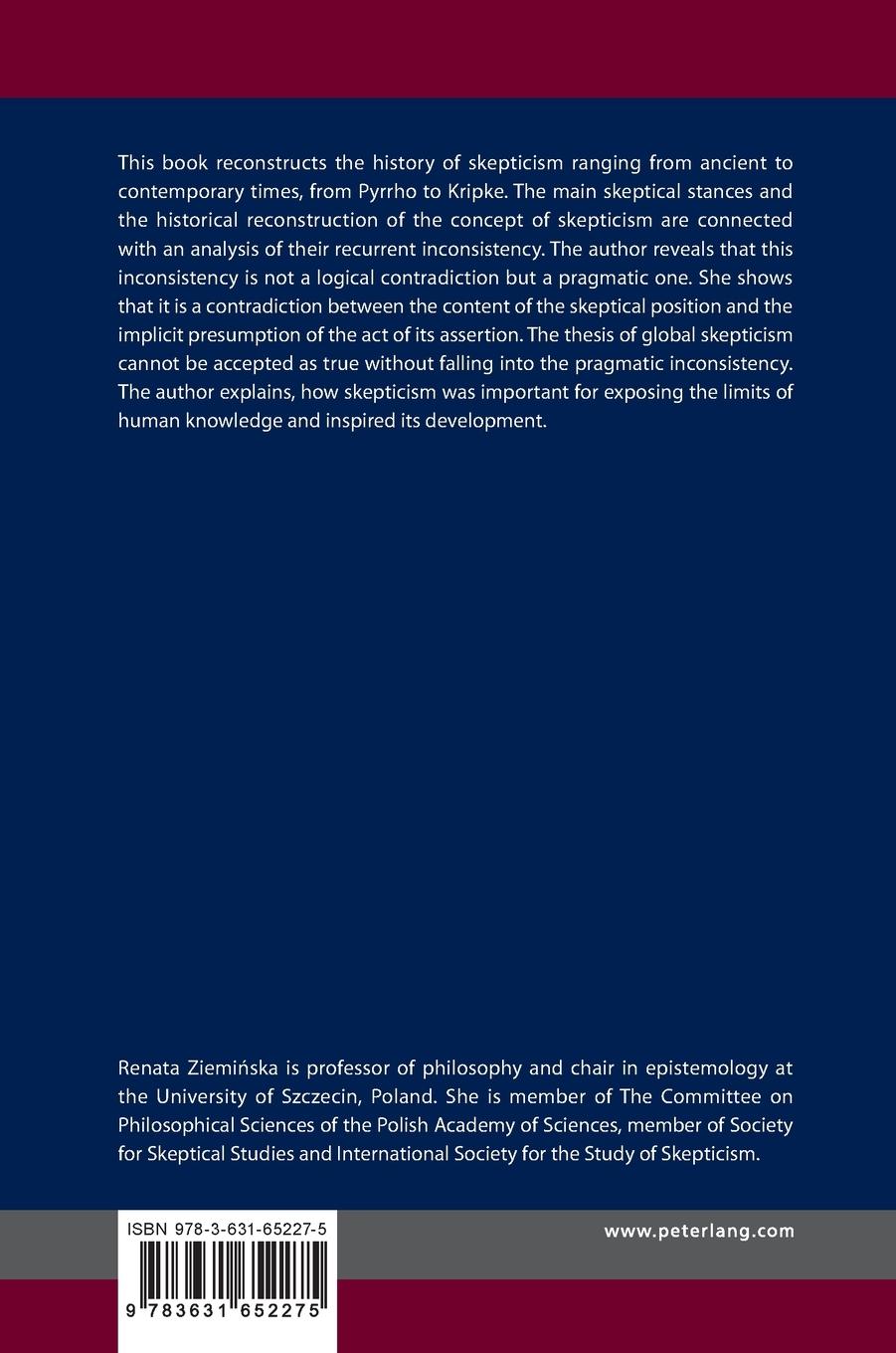Rückseitencover The History of Skepticism