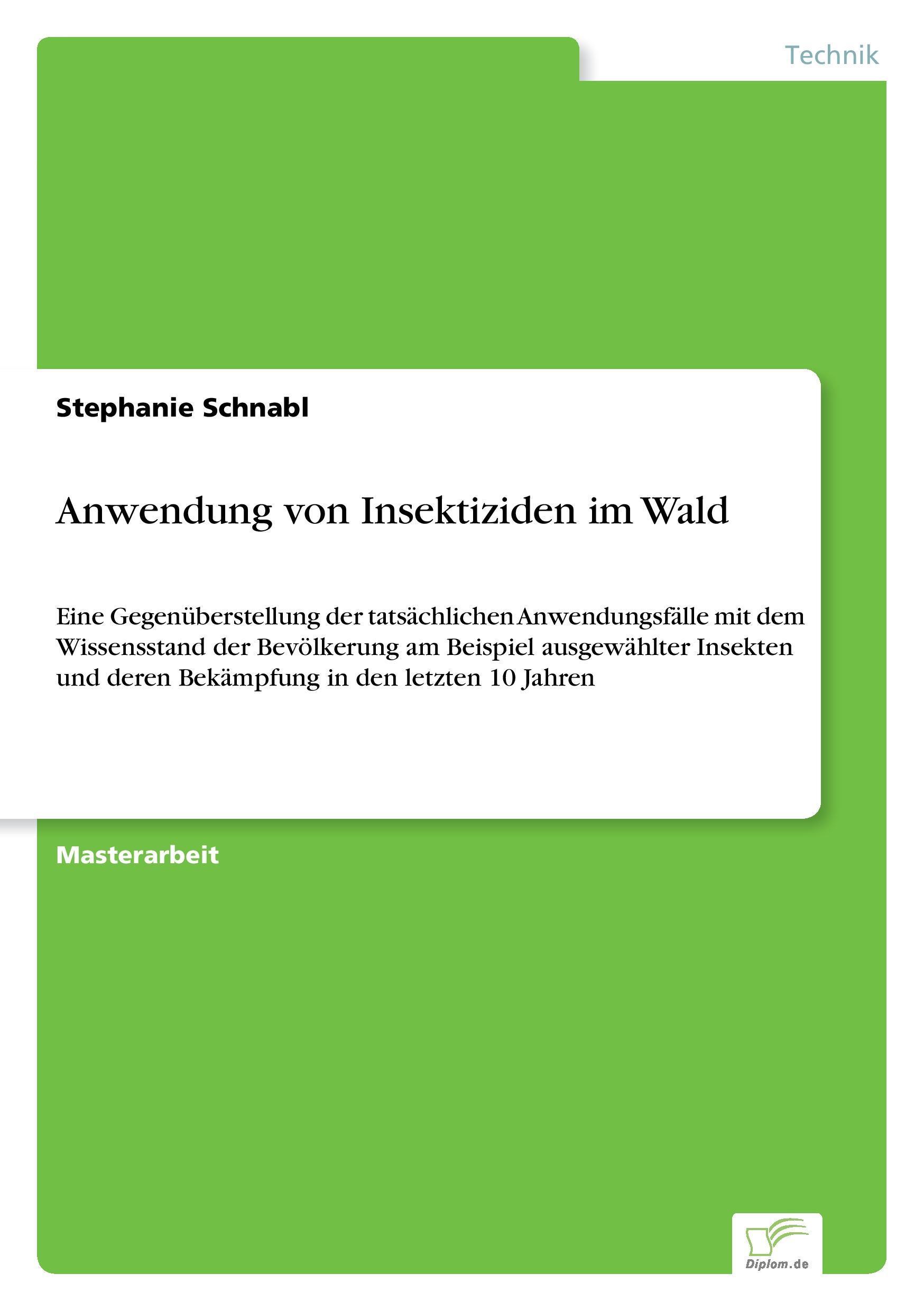 Vorderes Coverbild Anwendung von Insektiziden im Wald
