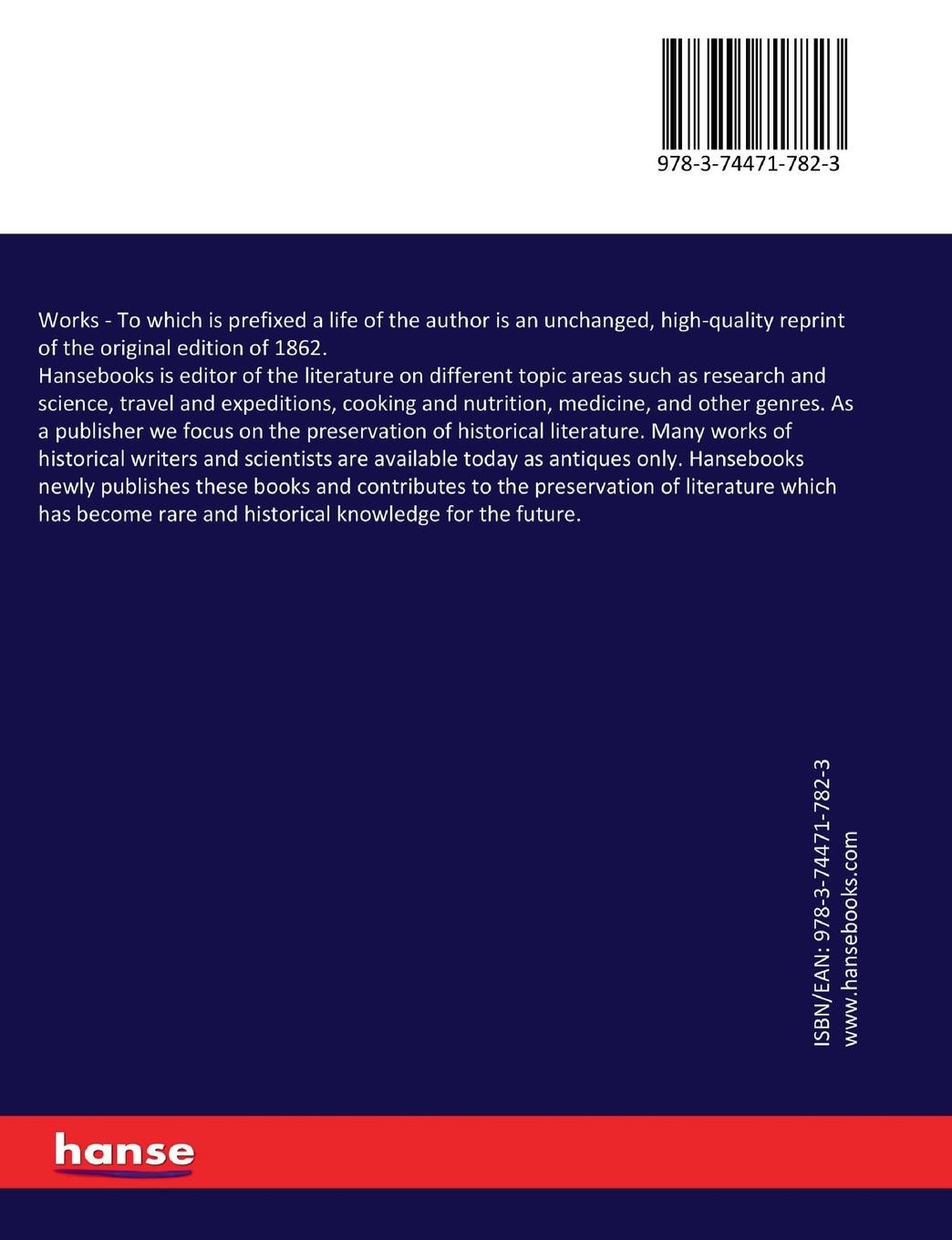 Rückseitencover Works - To which is prefixed a life of the author