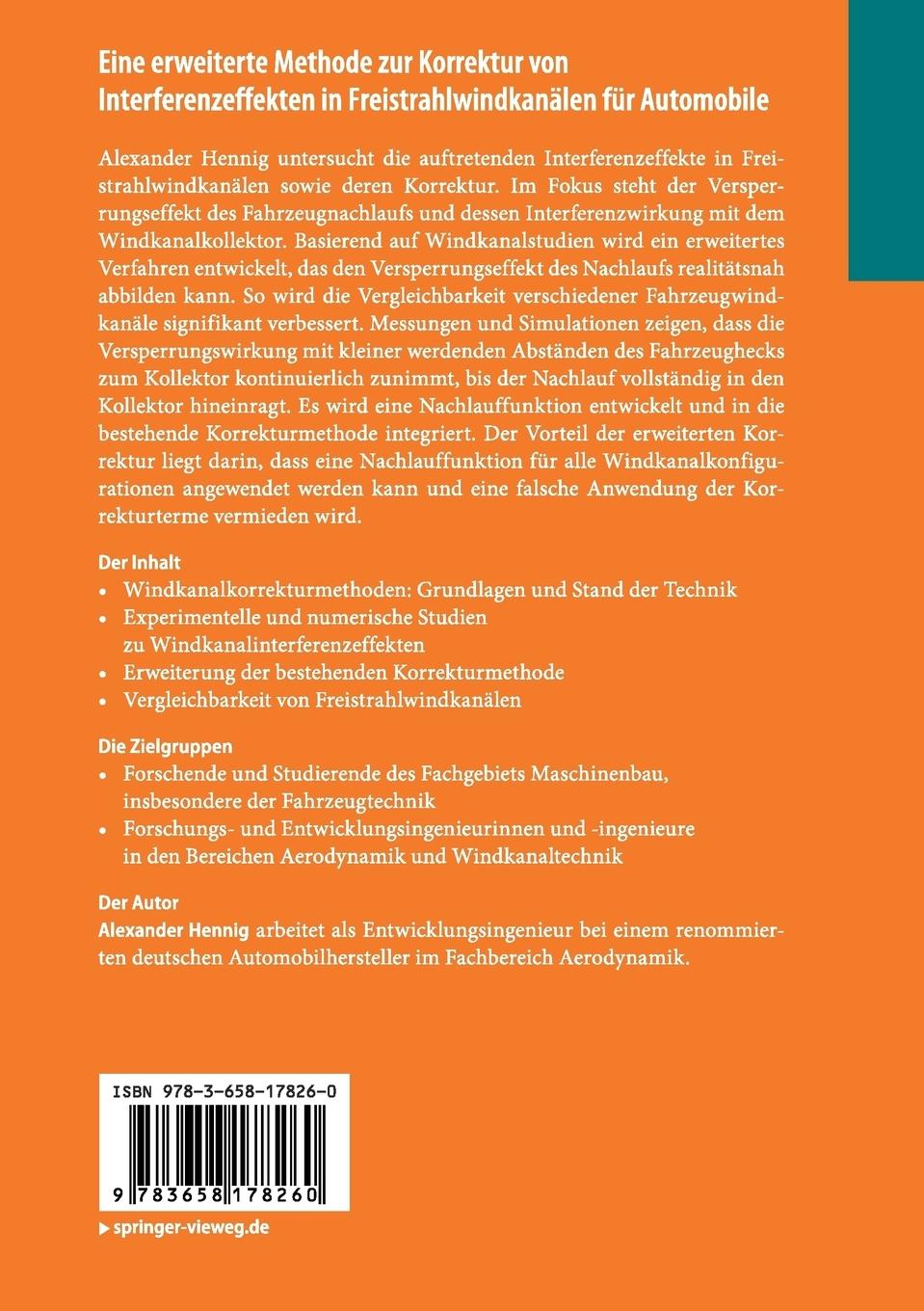 Rückseitencover Eine erweiterte Methode zur Korrektur von Interferenzeffekten in Freistrahlwindkanälen für Automobile