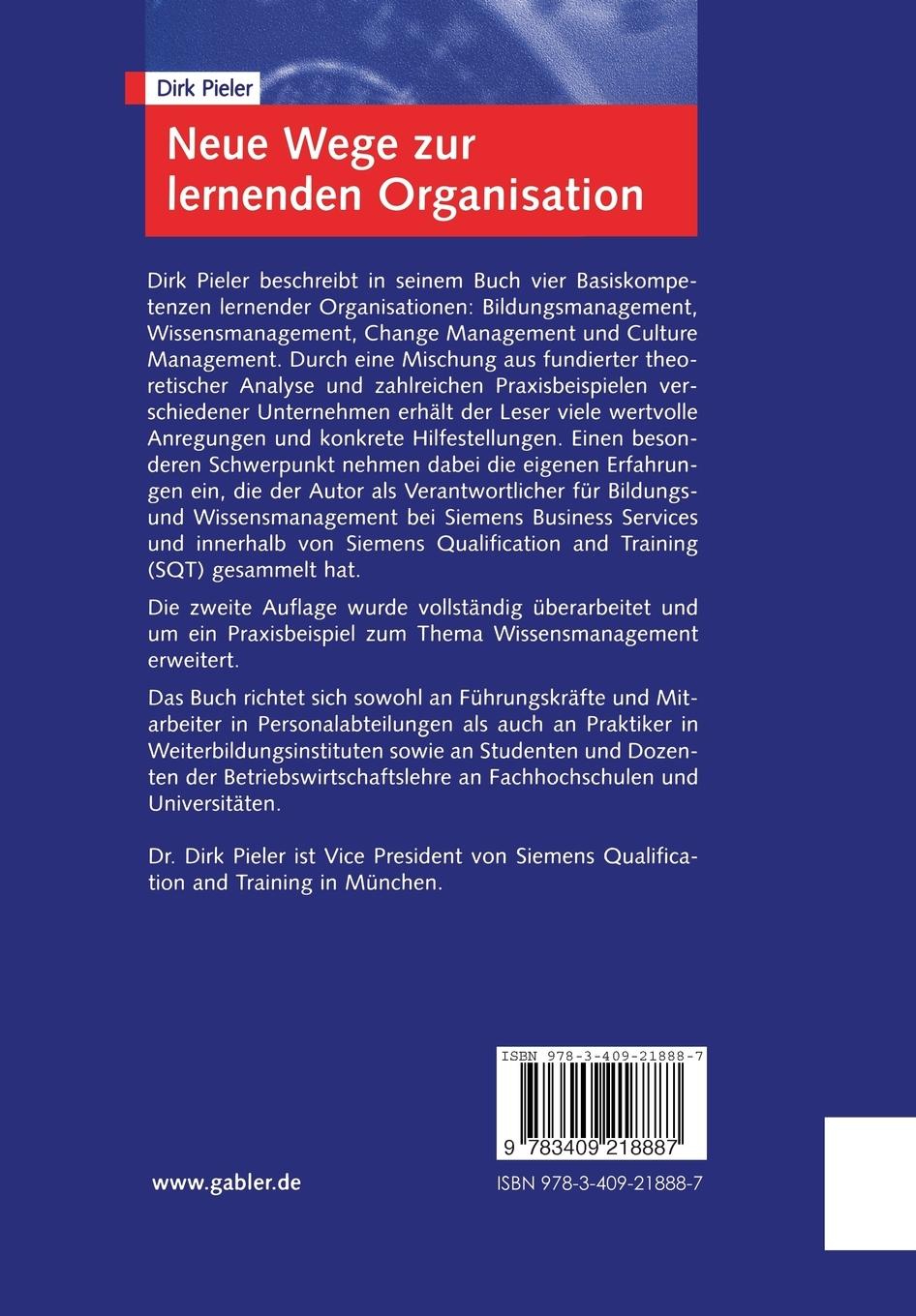 Rückseitencover Neue Wege zur lernenden Organisation