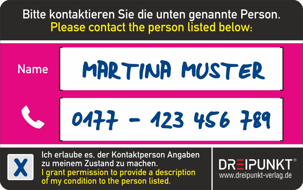 Rückseitencover Notfallkarte