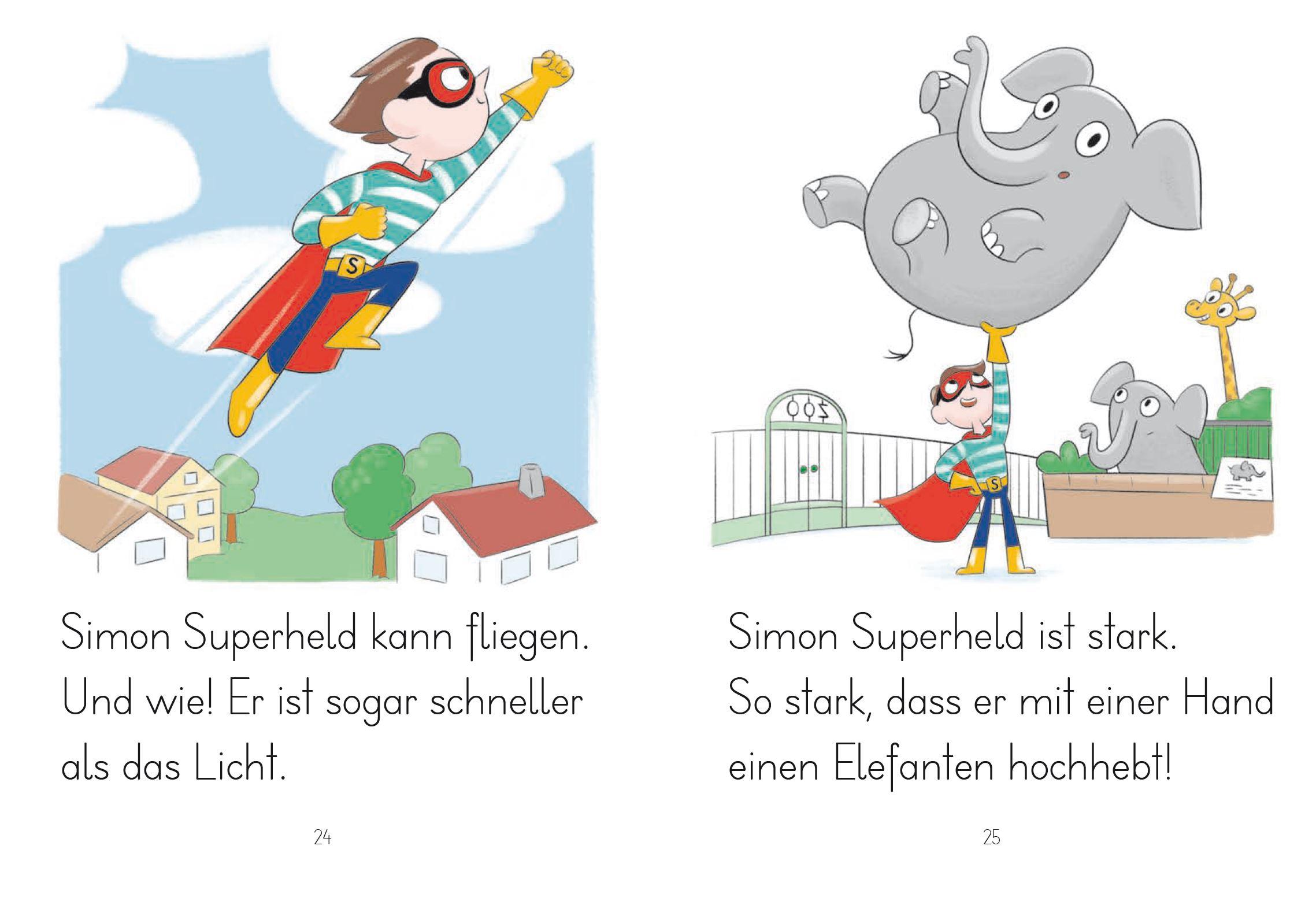 Beispielinhalt (Bild) LESEZUG/1. Klasse: Simon Superheld
