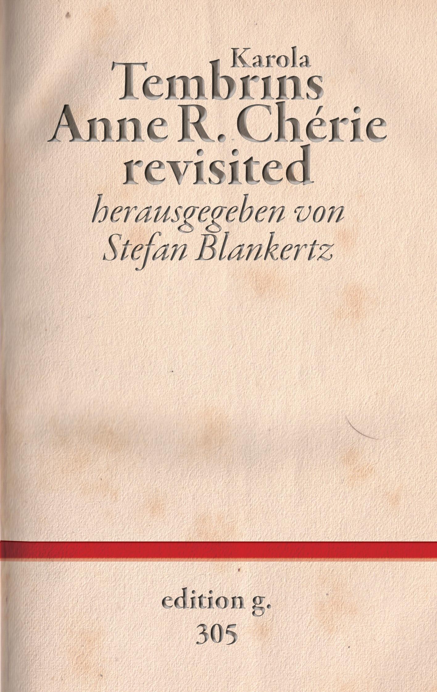 Vorderes Coverbild Anne R. Chérie revisited