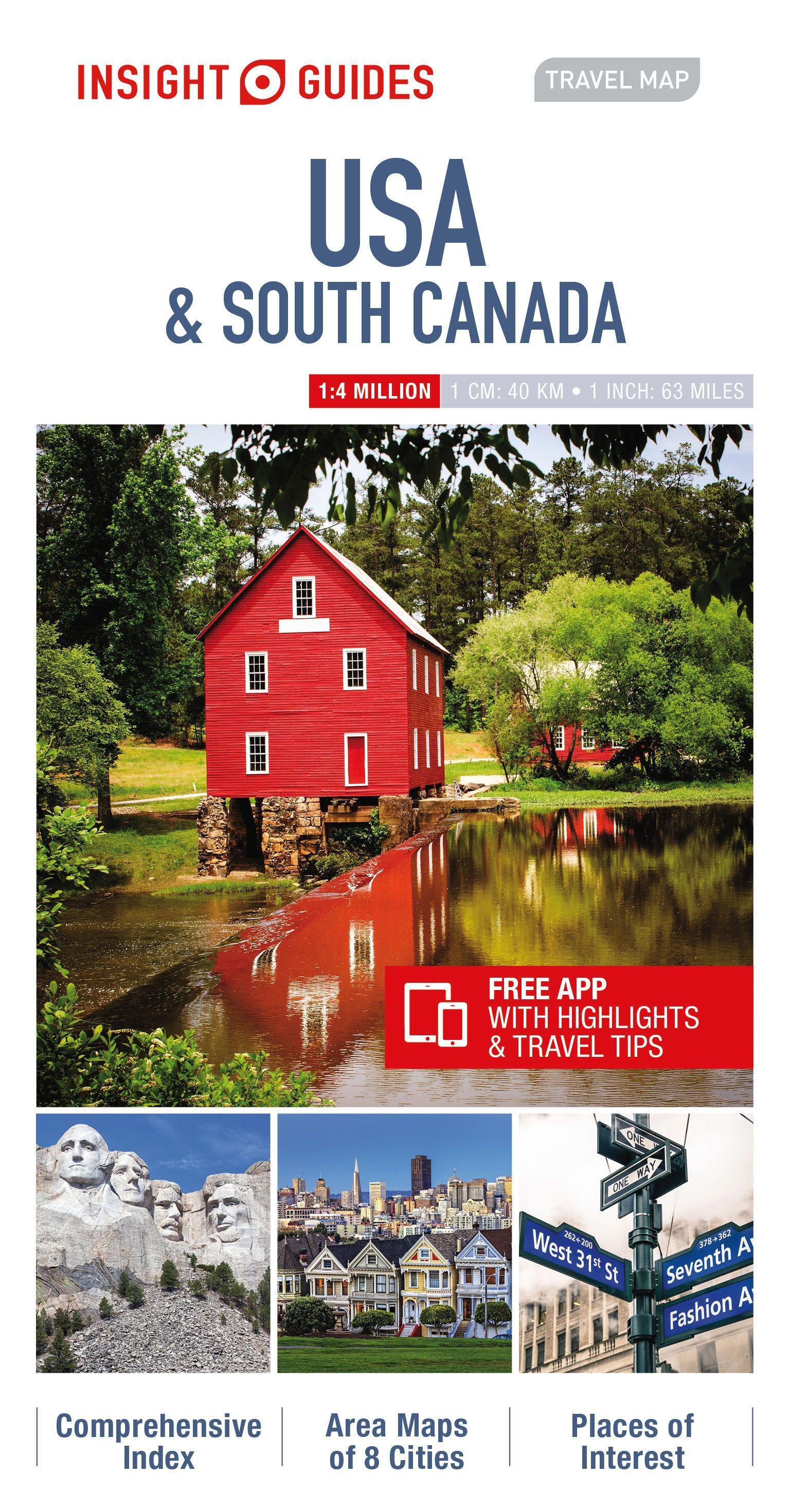 Vorderes Coverbild Insight Guides Travel Map USA & Canada South