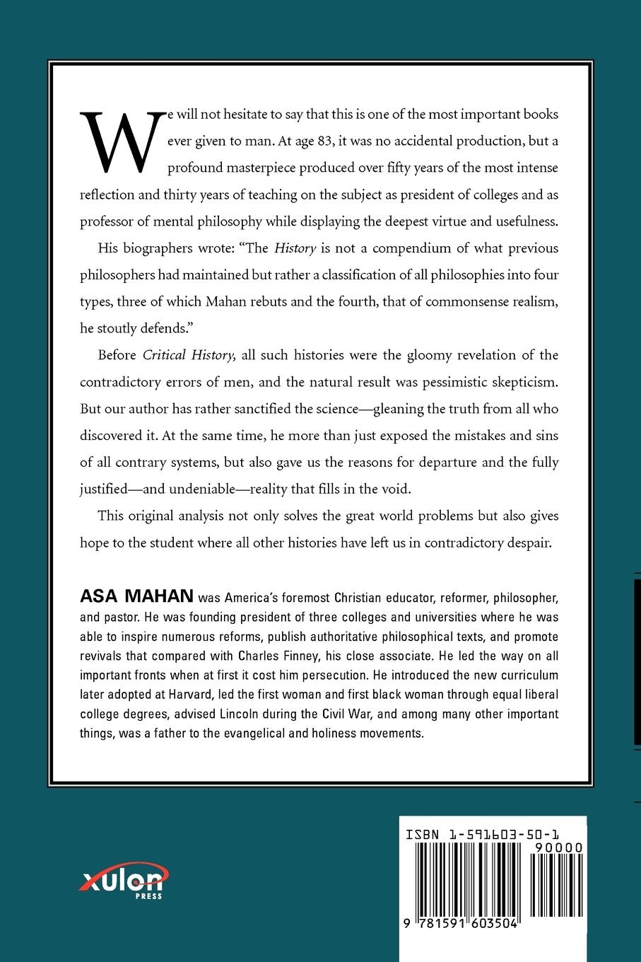 Rückseitencover A Critical History of Philosophy Volume 1