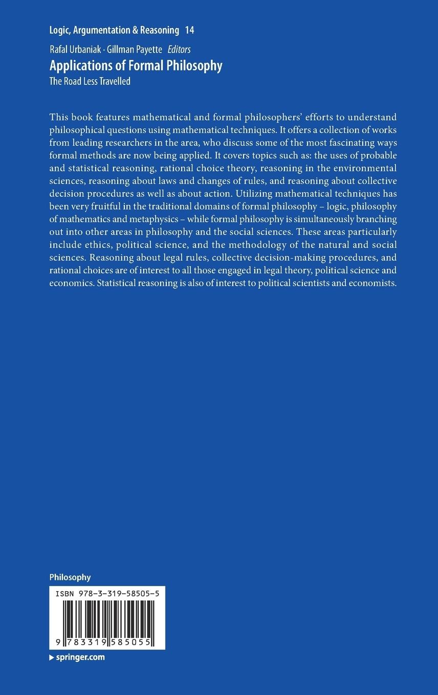 Rückseitencover Applications of Formal Philosophy