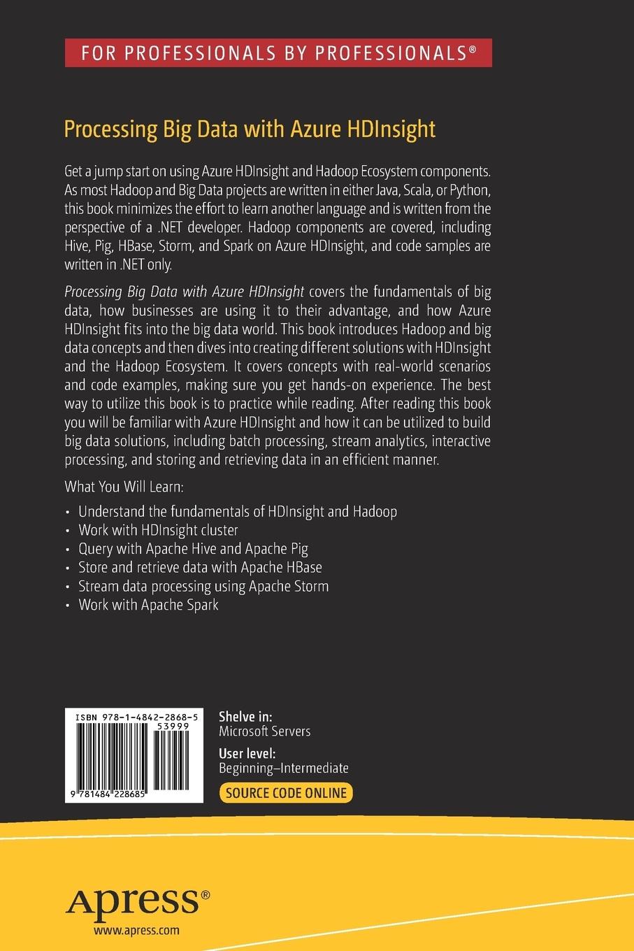 Rückseitencover Processing Big Data with Azure HDInsight