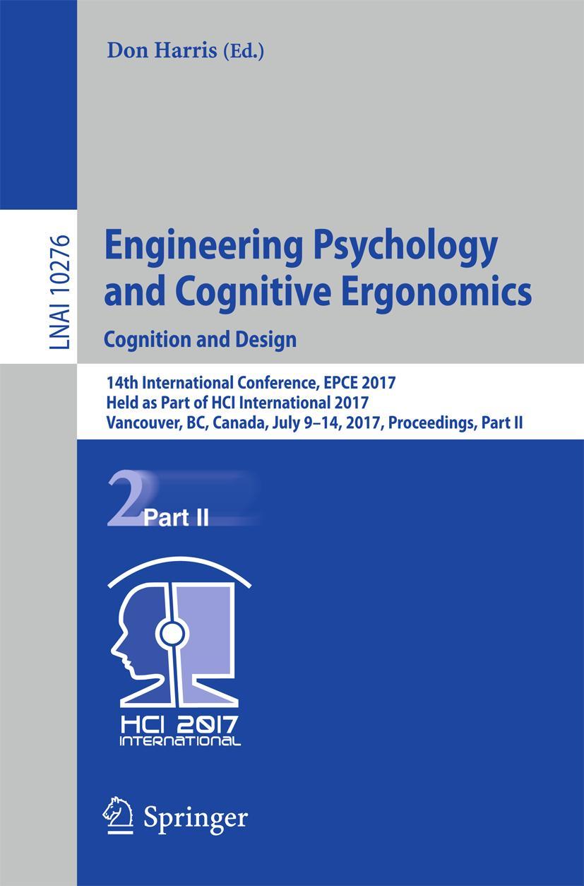 Vorderes Coverbild Engineering Psychology and Cognitive Ergonomics: Cognition and Design