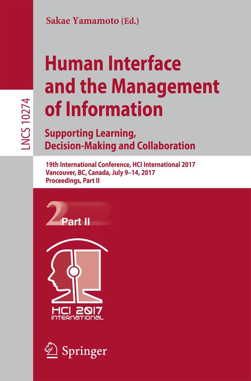 Vorderes Coverbild Human Interface and the Management of Information: Supporting Learning, Decision-Making and Collaboration