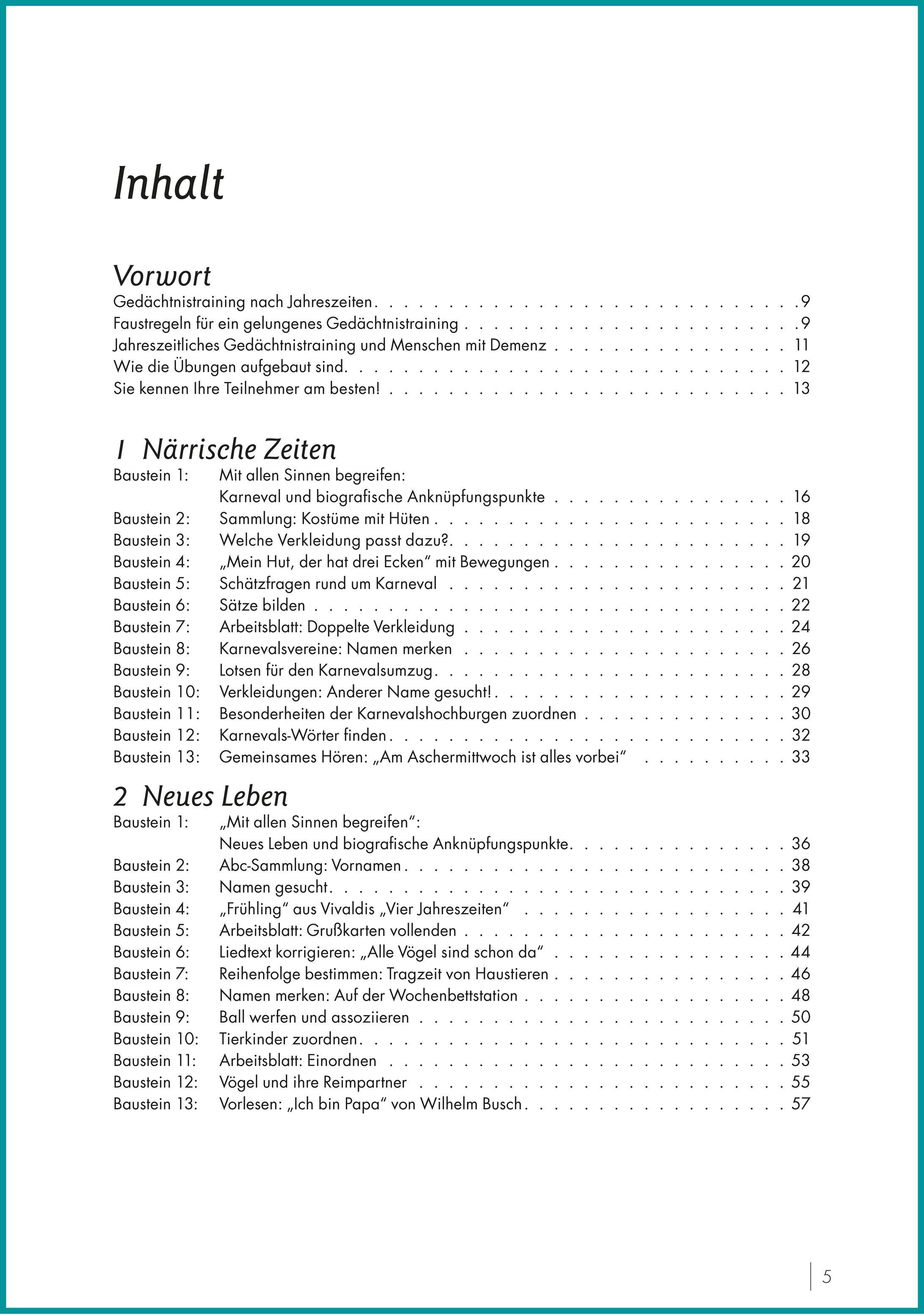 Beispielinhalt (Bild) Gedächtnistraining nach Jahreszeiten