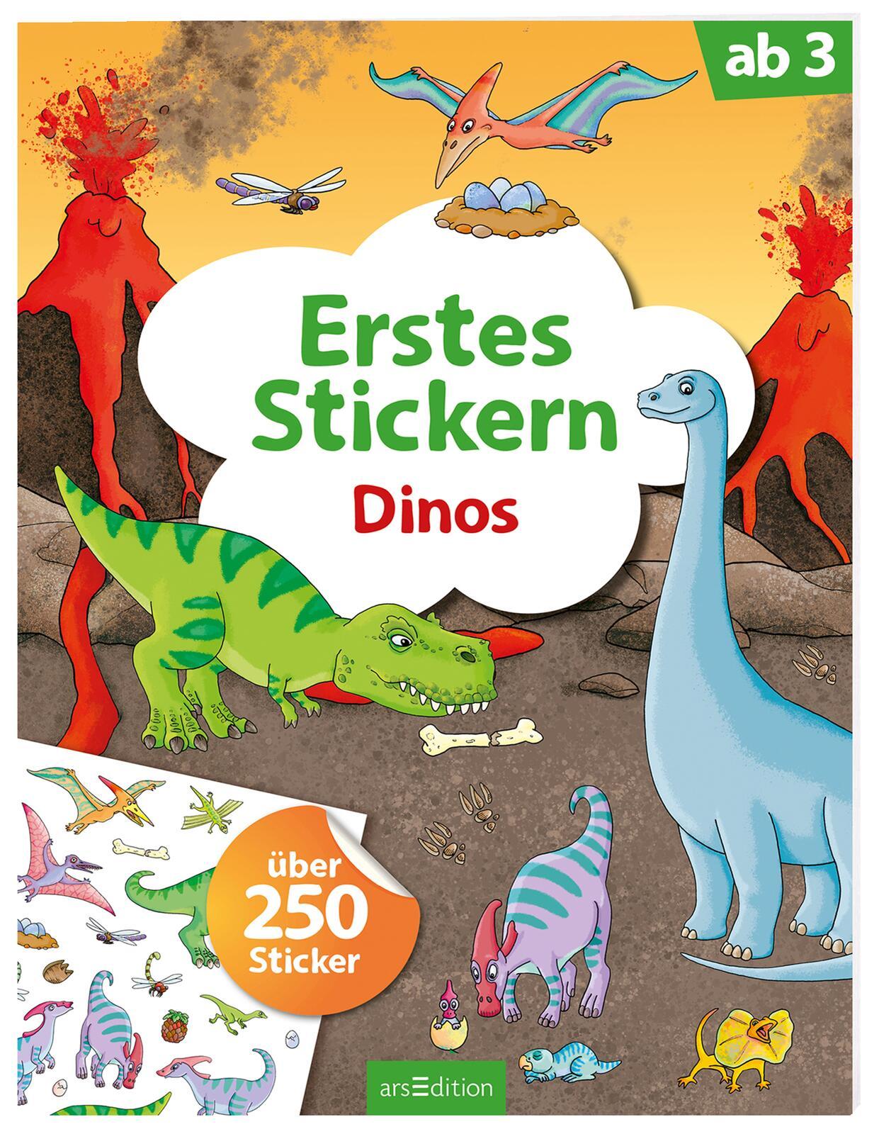 Vorderes Coverbild Erstes Stickern Dinos