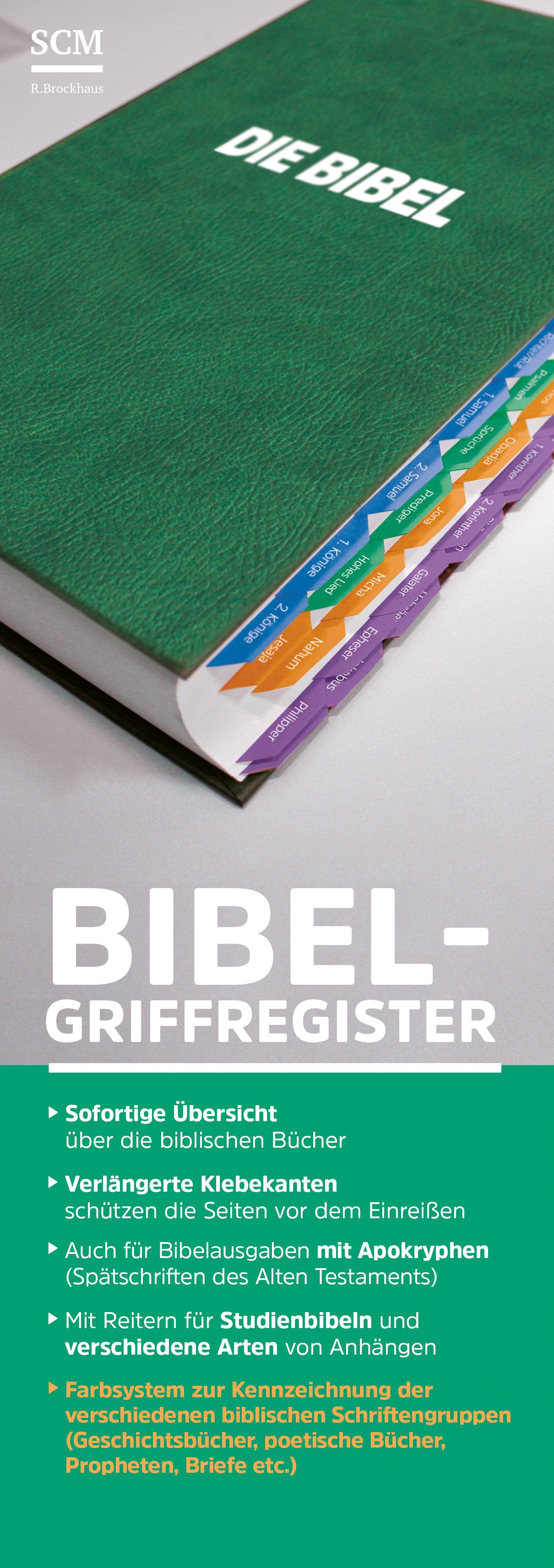 Vorderes Coverbild Bibel-Griffregister grün