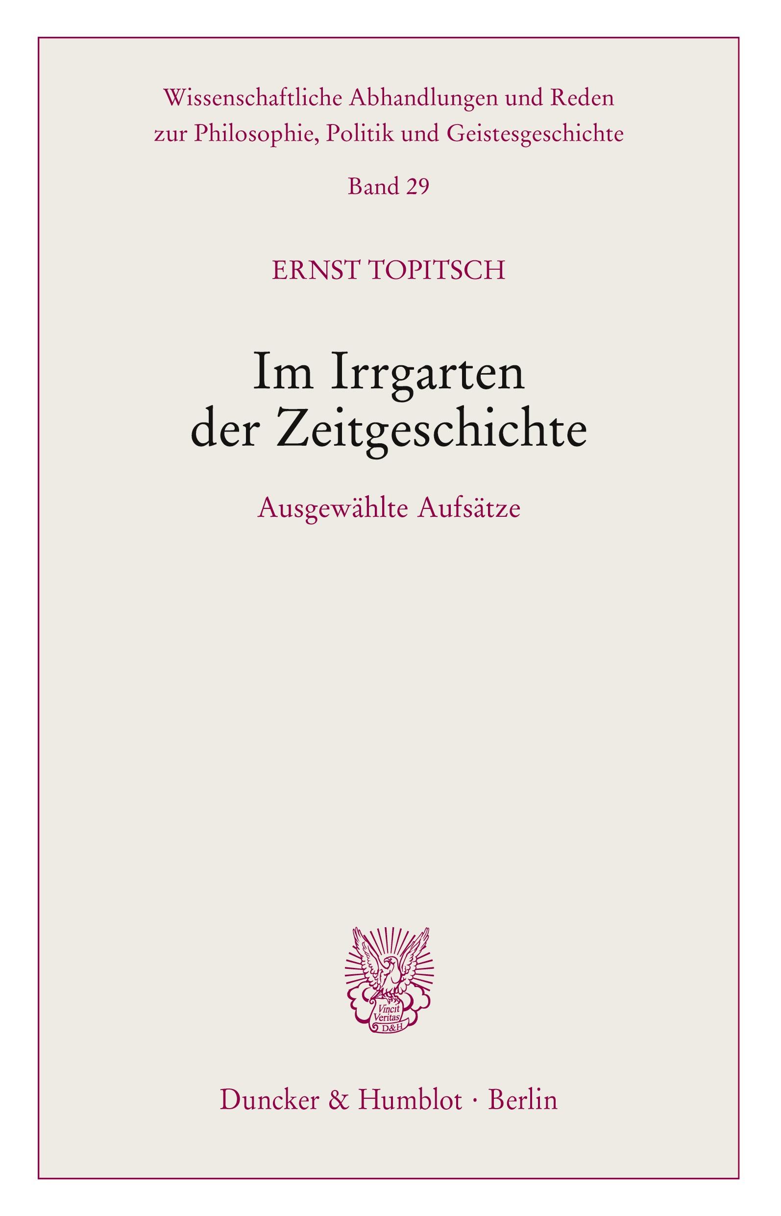 Vorderes Coverbild Im Irrgarten der Zeitgeschichte.