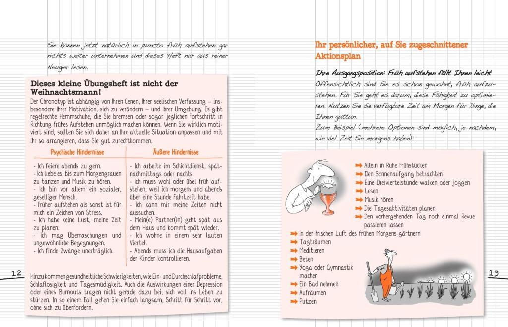 Beispielinhalt (Bild) Das kleine Übungsheft - Steh auf, dein Leben wartet!