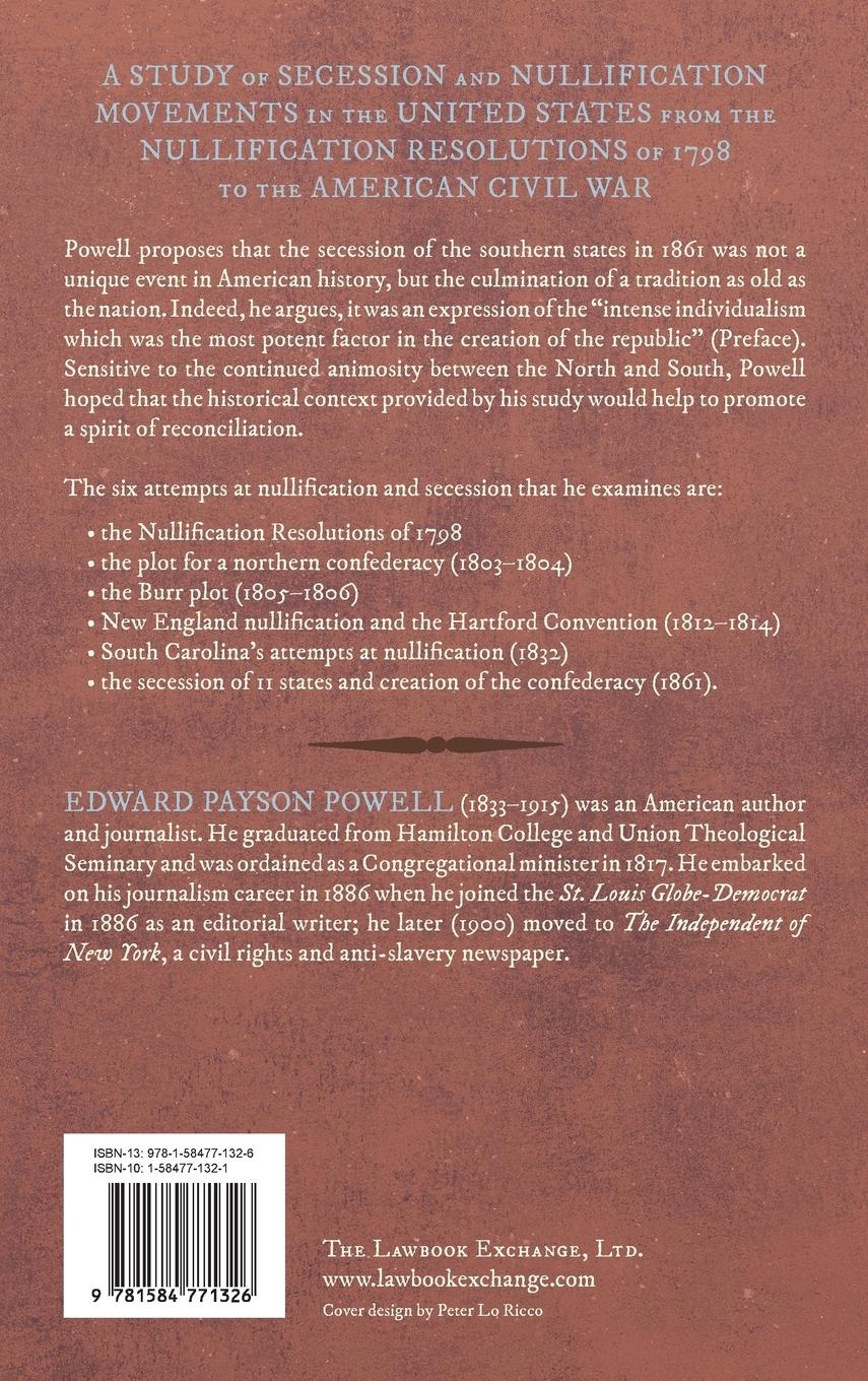 Rückseitencover Nullification and Secession in the United States