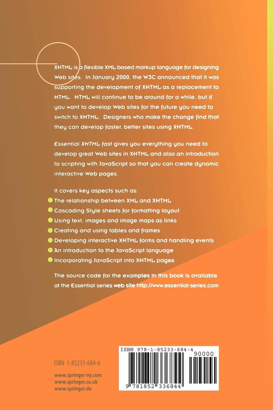 Rückseitencover Essential XHTML fast