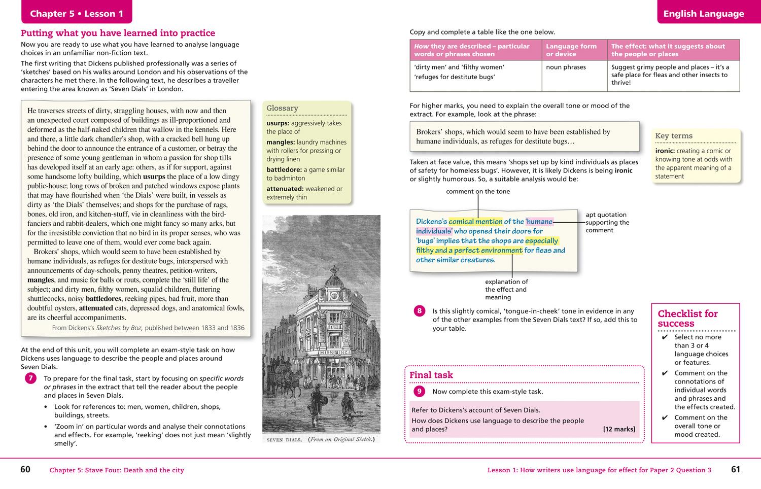 Beispielinhalt (Bild) AQA GCSE (9-1) English Literature and Language - A Christmas Carol