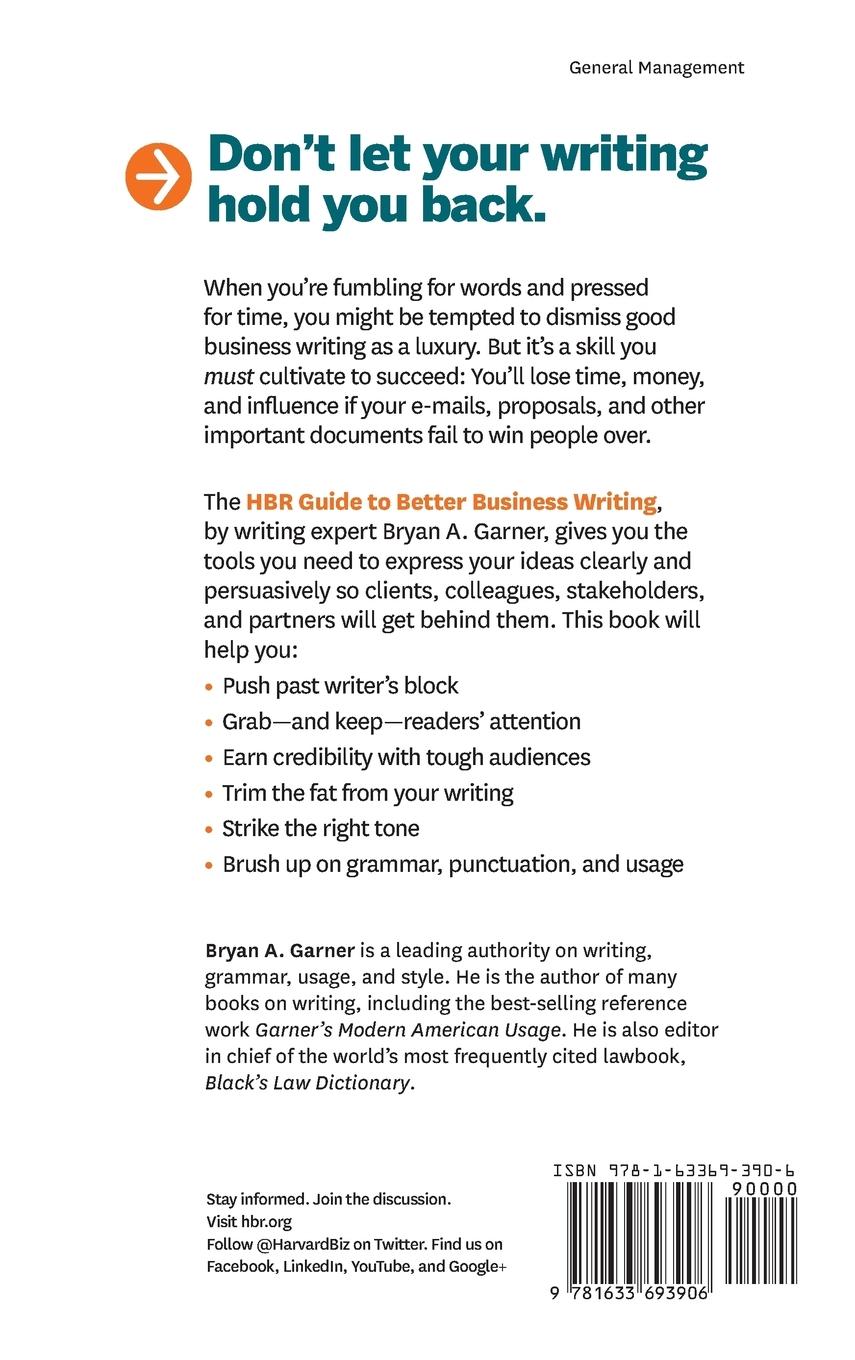 Rückseitencover HBR Guide to Better Business Writing (HBR Guide Series)