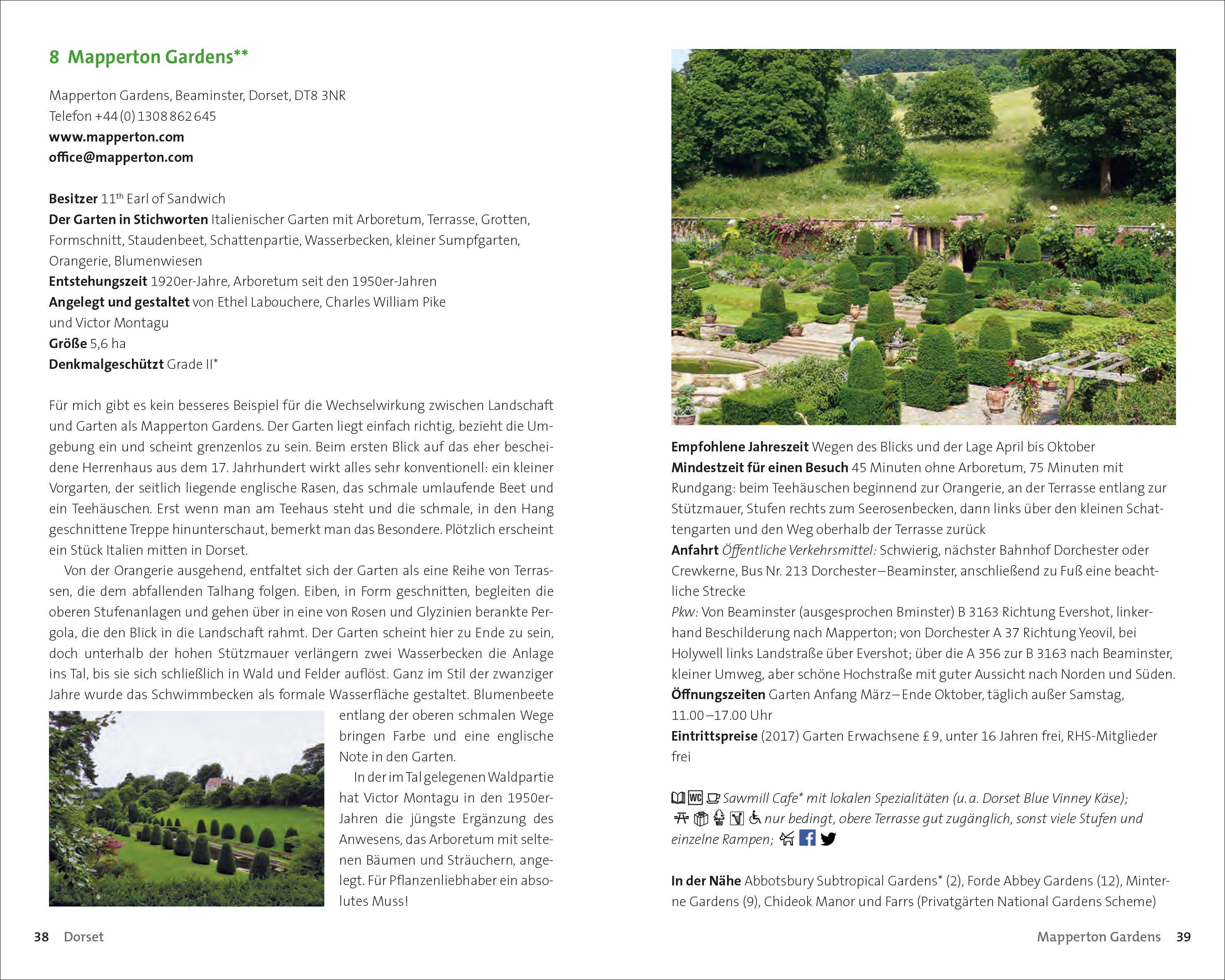 Beispielinhalt (Bild) Gartenreiseführer Südwestengland
