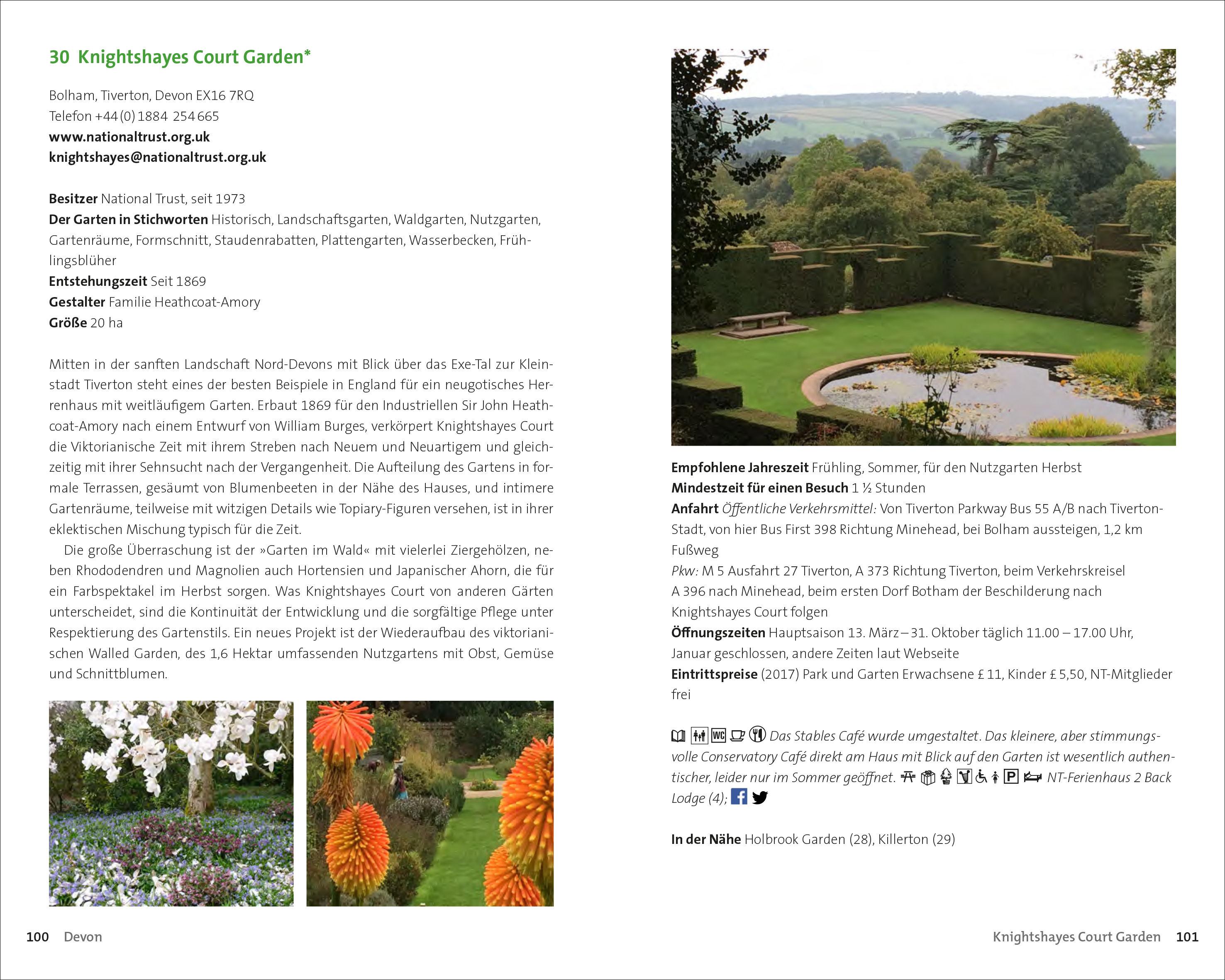 Beispielinhalt (Bild) Gartenreiseführer Südwestengland