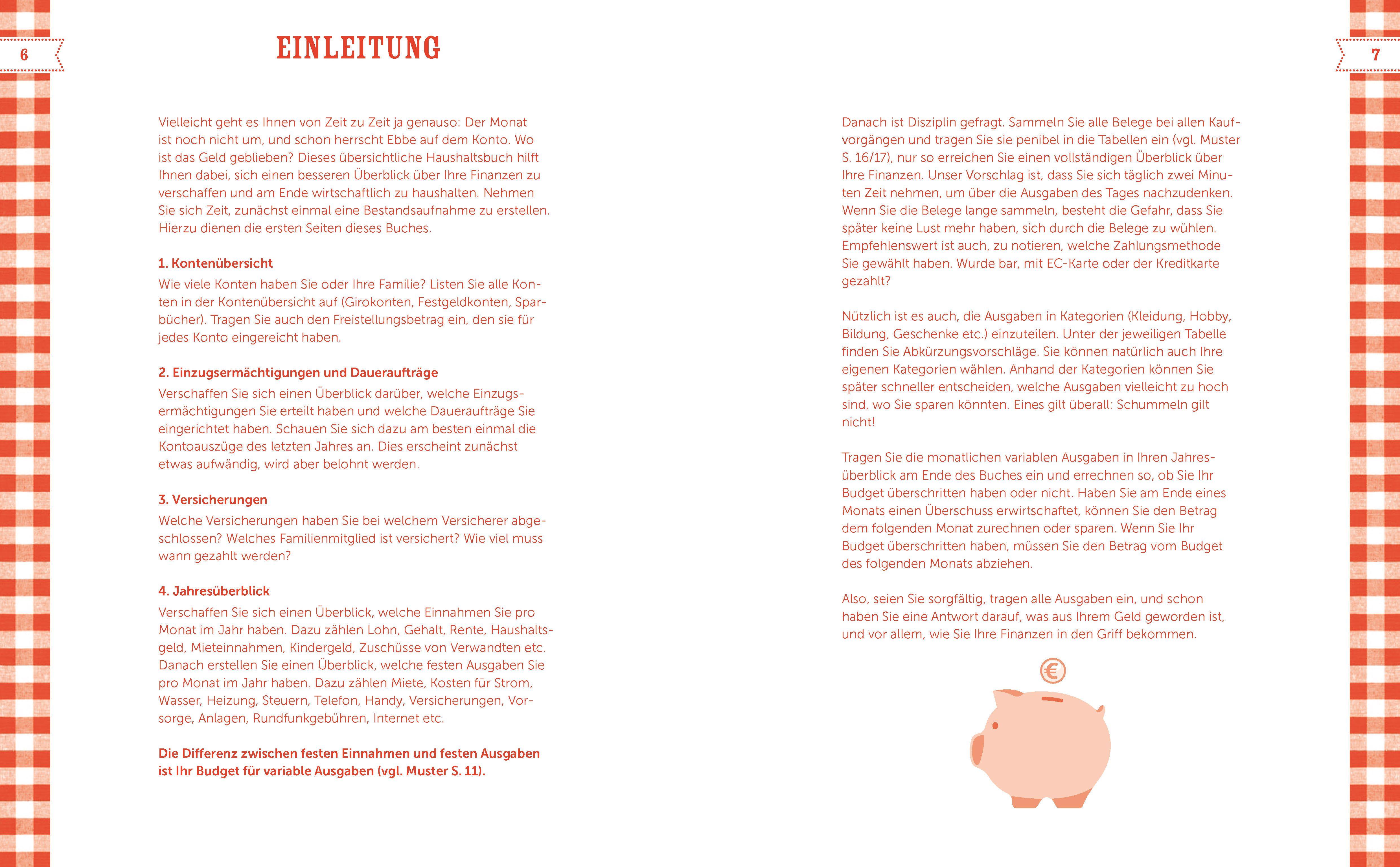 Beispielinhalt (Bild) Mein Haushaltsbuch