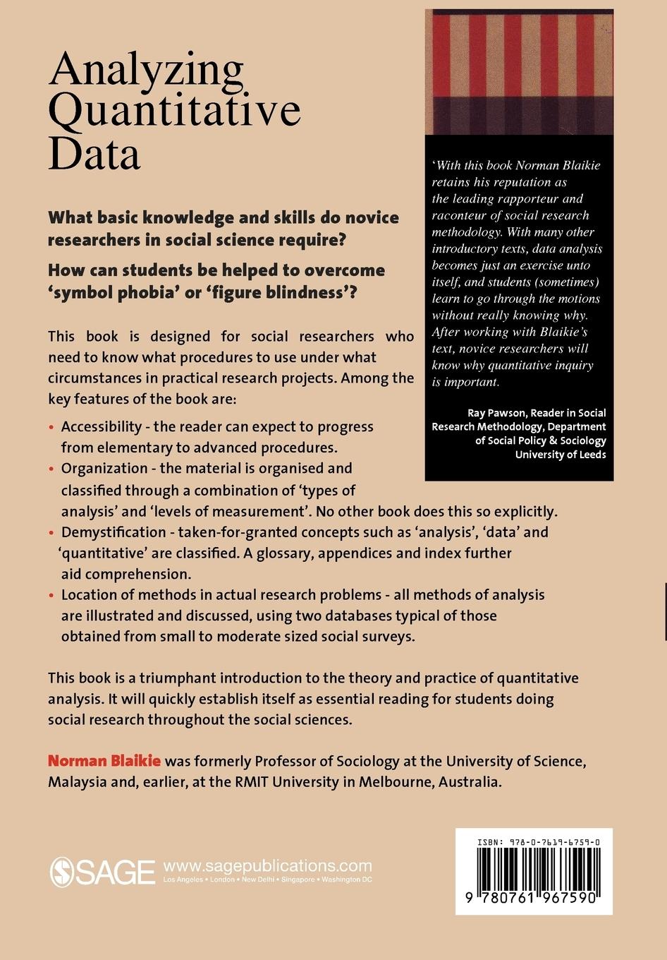 Rückseitencover Analyzing Quantitative Data