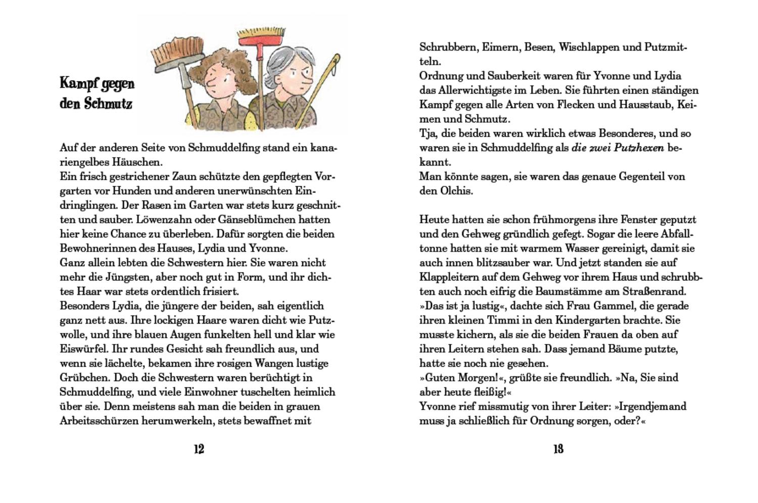 Beispielinhalt (Bild) Die Olchis und das Schrumpfpulver