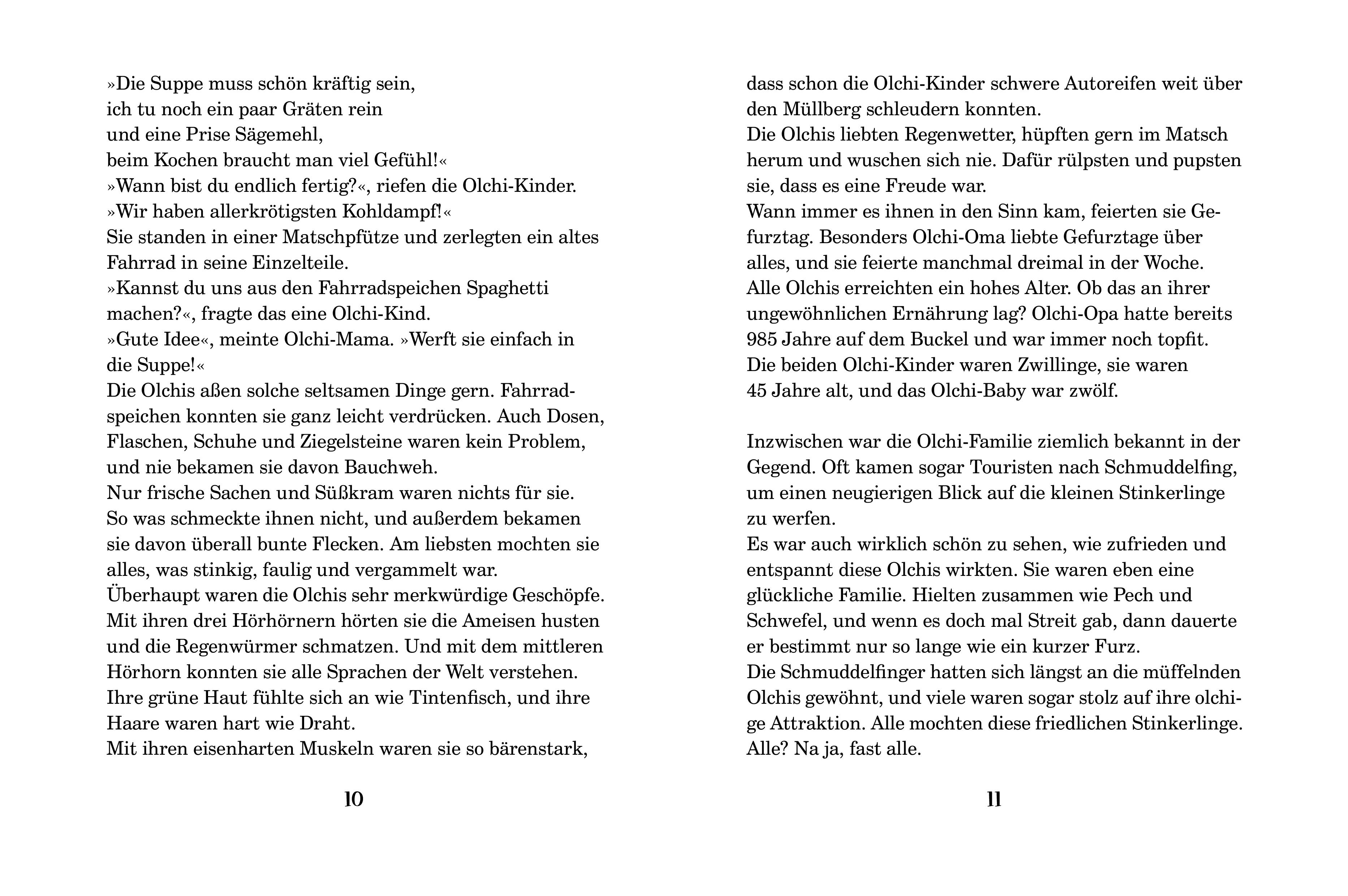 Beispielinhalt (Bild) Die Olchis und das Schrumpfpulver