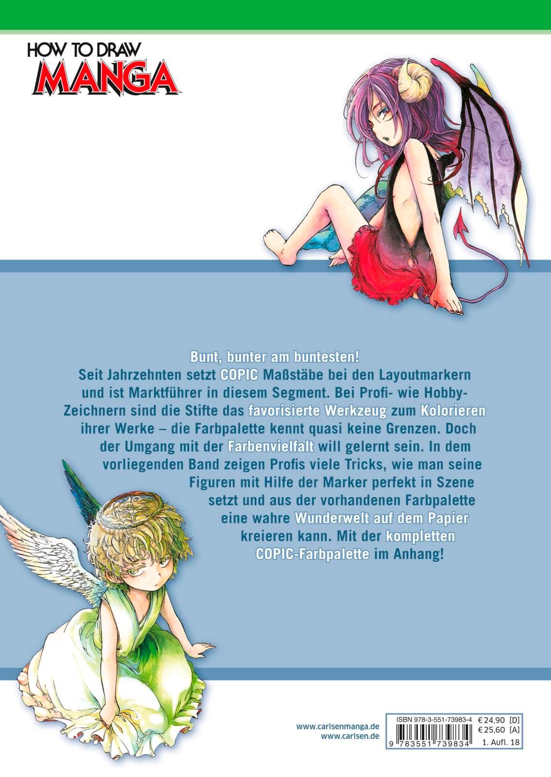 Rückseitencover How To Draw Manga: Kolorieren mit Copic-Stiften