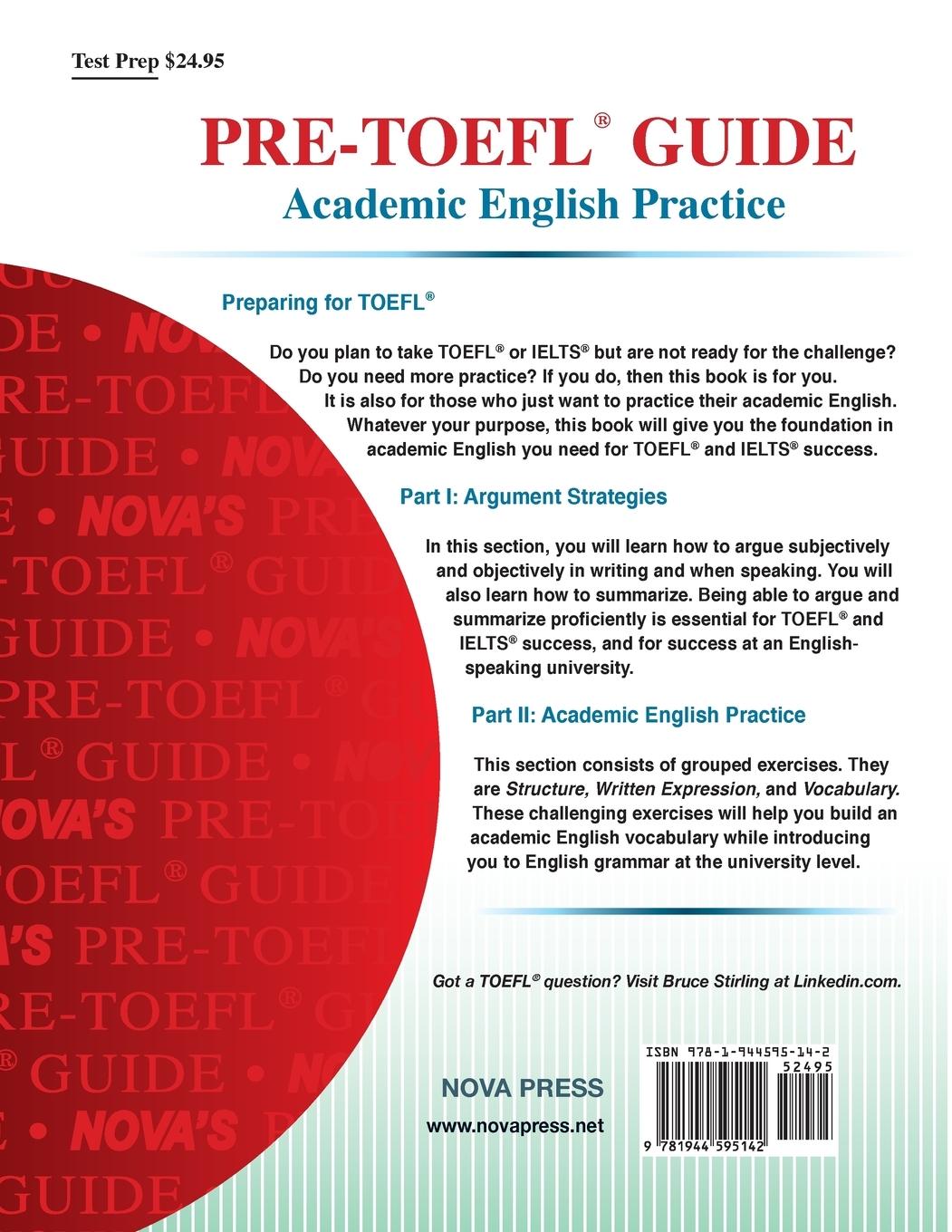 Rückseitencover Pre-TOEFL Guide